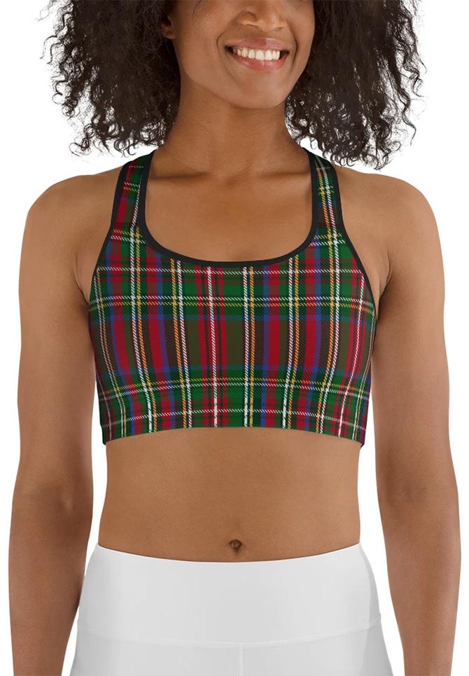 Christmas Stripes Sports Bra: Women's Christmas Outfits