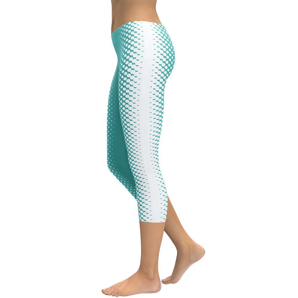 Blue Optical Illusion Slimming Leggings