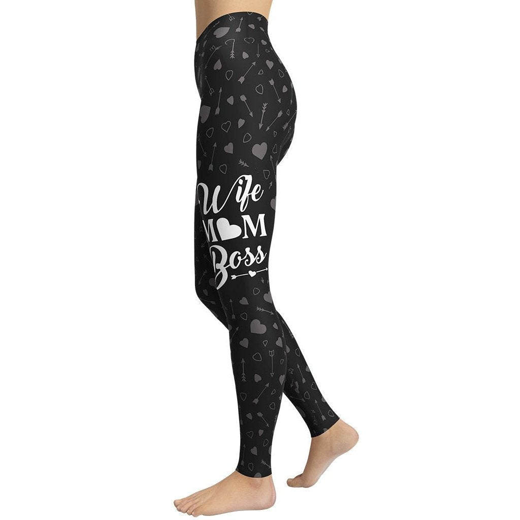 BOSS Printed leggings with logo waist girl white 