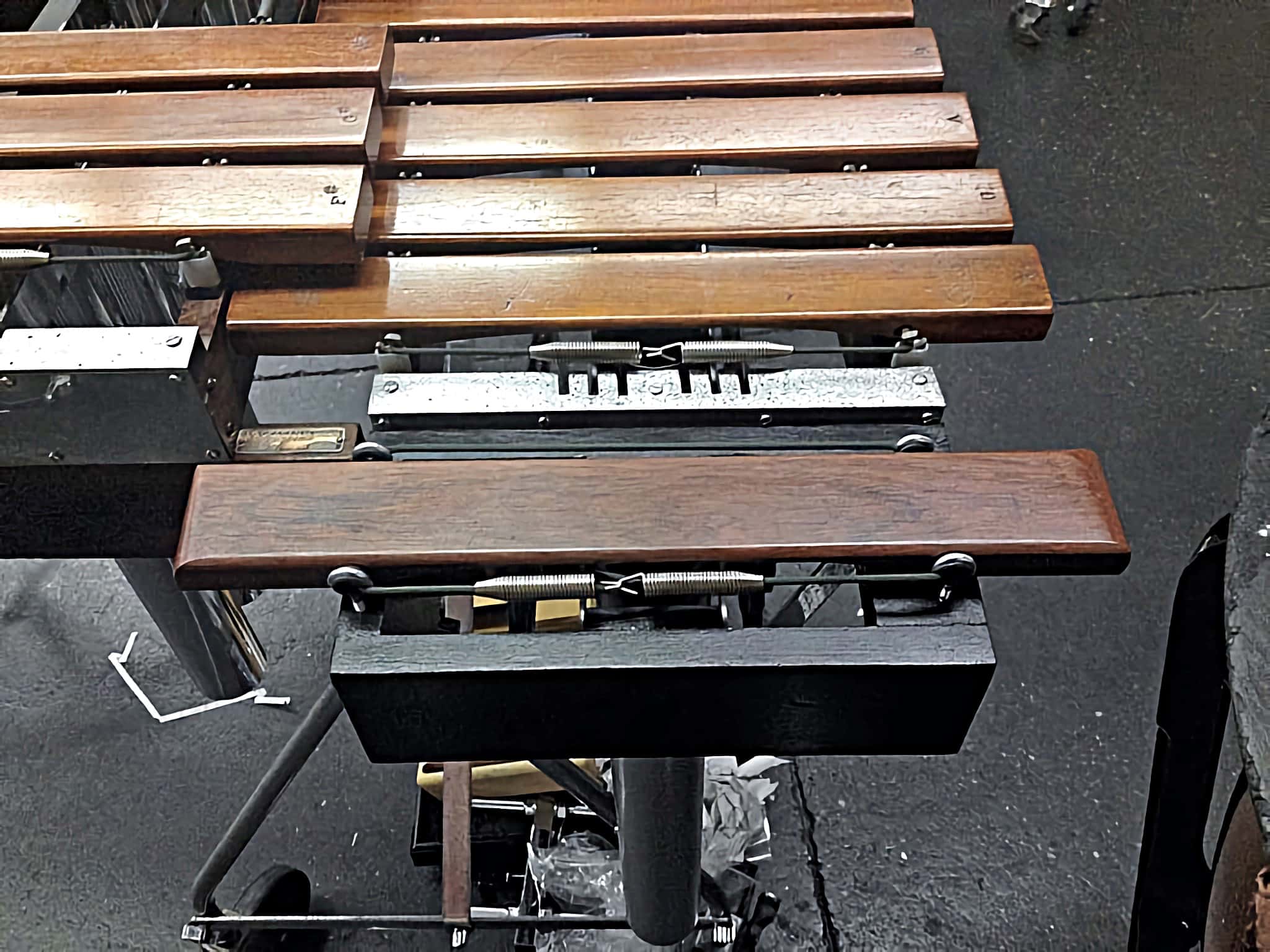 Dave Roth's percussion setup for the Broadway Revival of Evita at the Marquis Theatre.