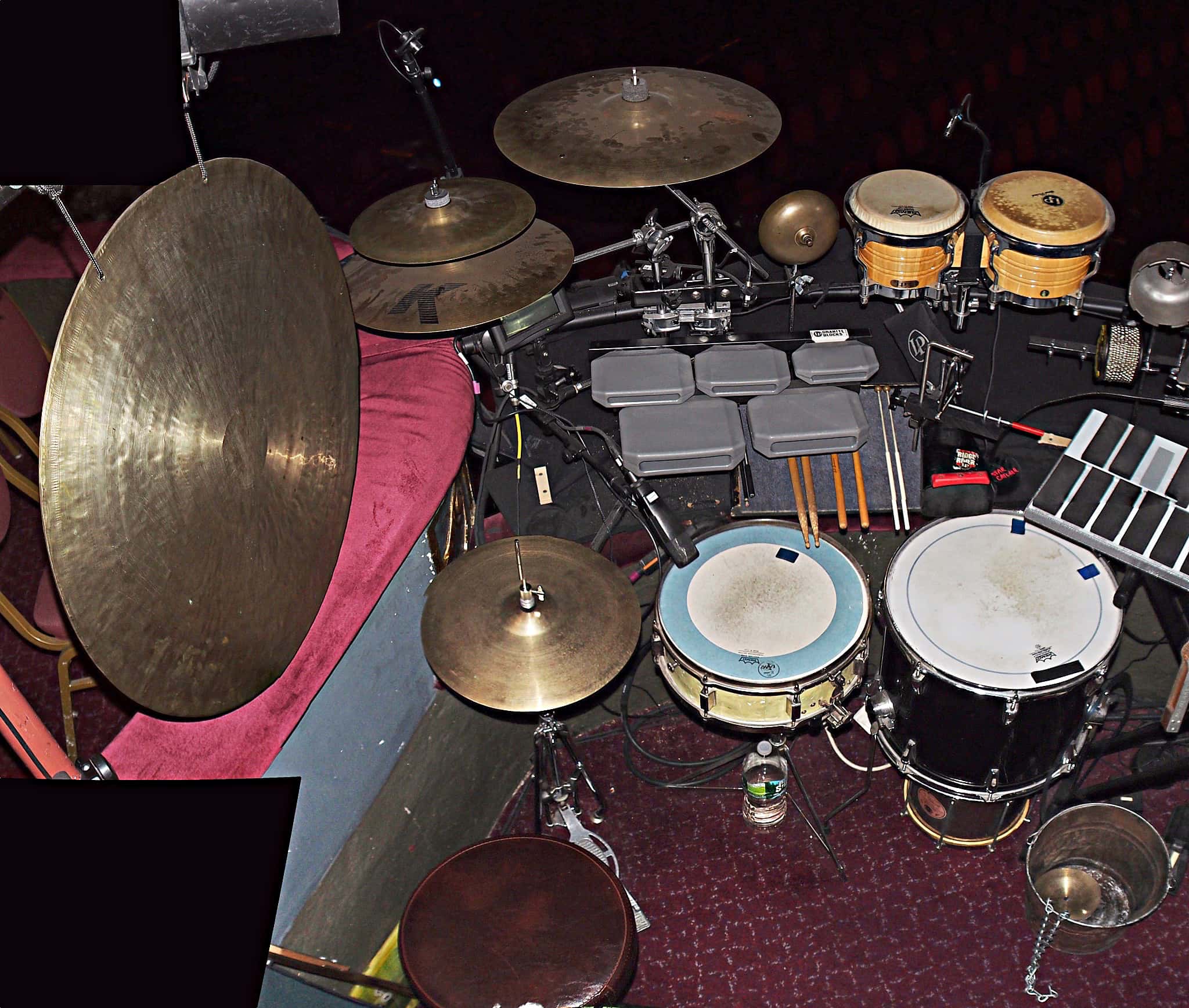 Deane Prouty's setup for the Broadway production of Peter and the Starcatcher at the Brooks Atkinson Theatre.