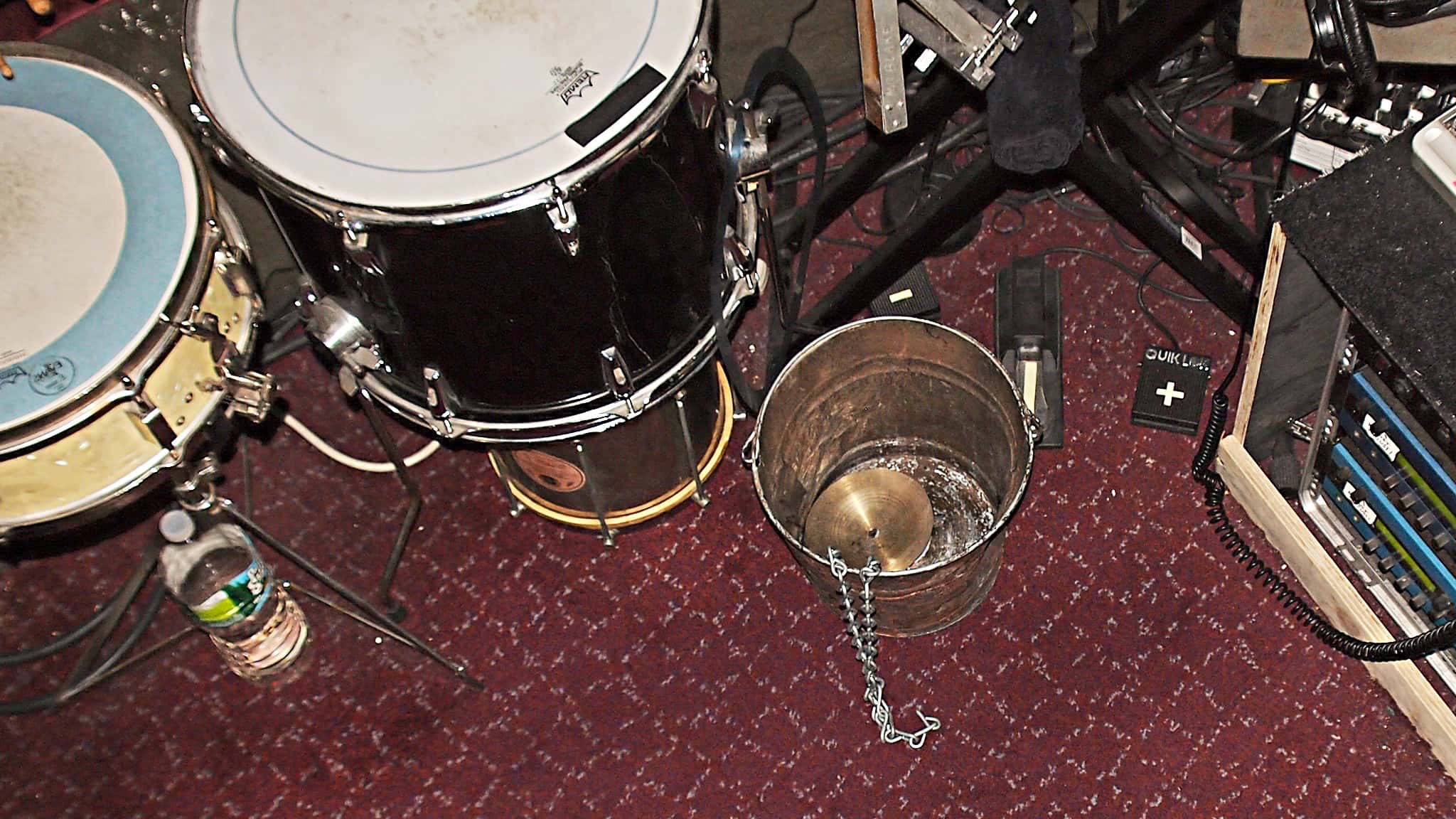 Deane Prouty's setup for the Broadway production of Peter and the Starcatcher at the Brooks Atkinson Theatre.