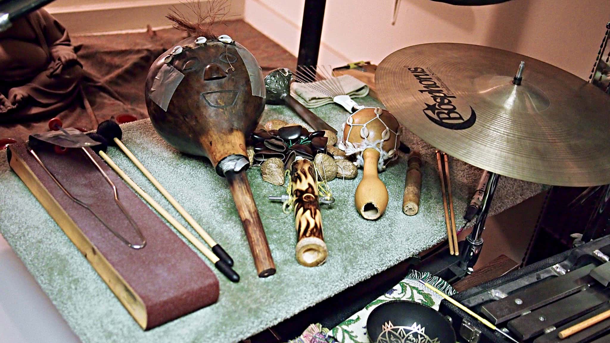 Andy Jones' percussion setup for the currently running Broadway production of Wicked at the Gershwin Theatre.