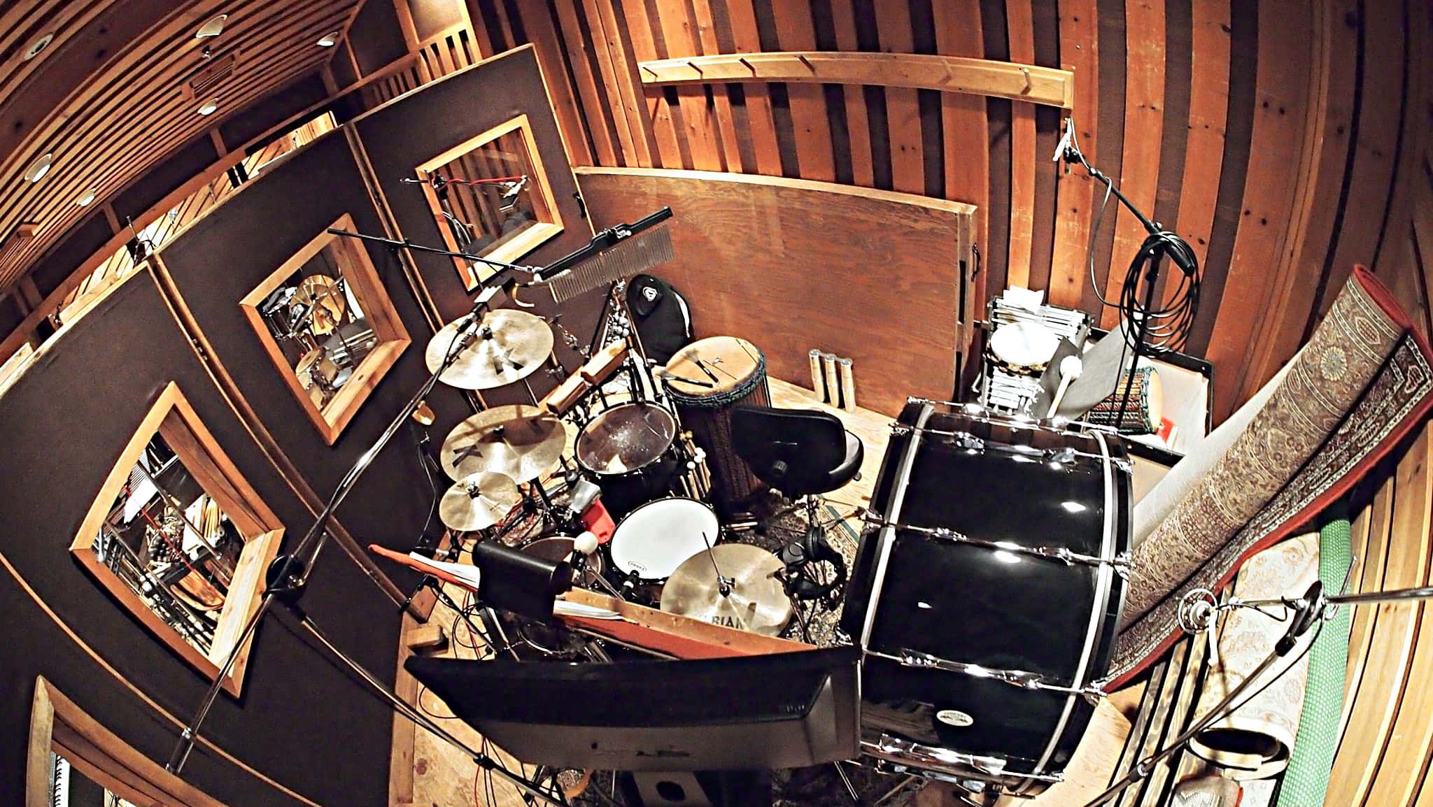 Paul Pizzuti's drum set setup for the 2014 recording session of NBC’s Peter Pan Live at Avatar Studios in New York City.