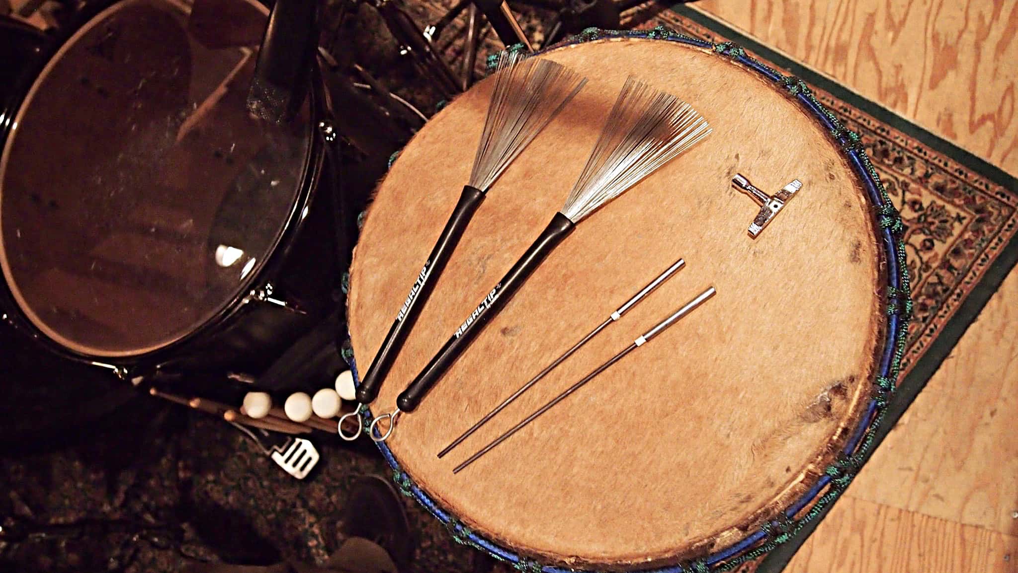 Paul Pizzuti's drum set setup for the 2014 recording session of NBC’s Peter Pan Live at Avatar Studios in New York City.