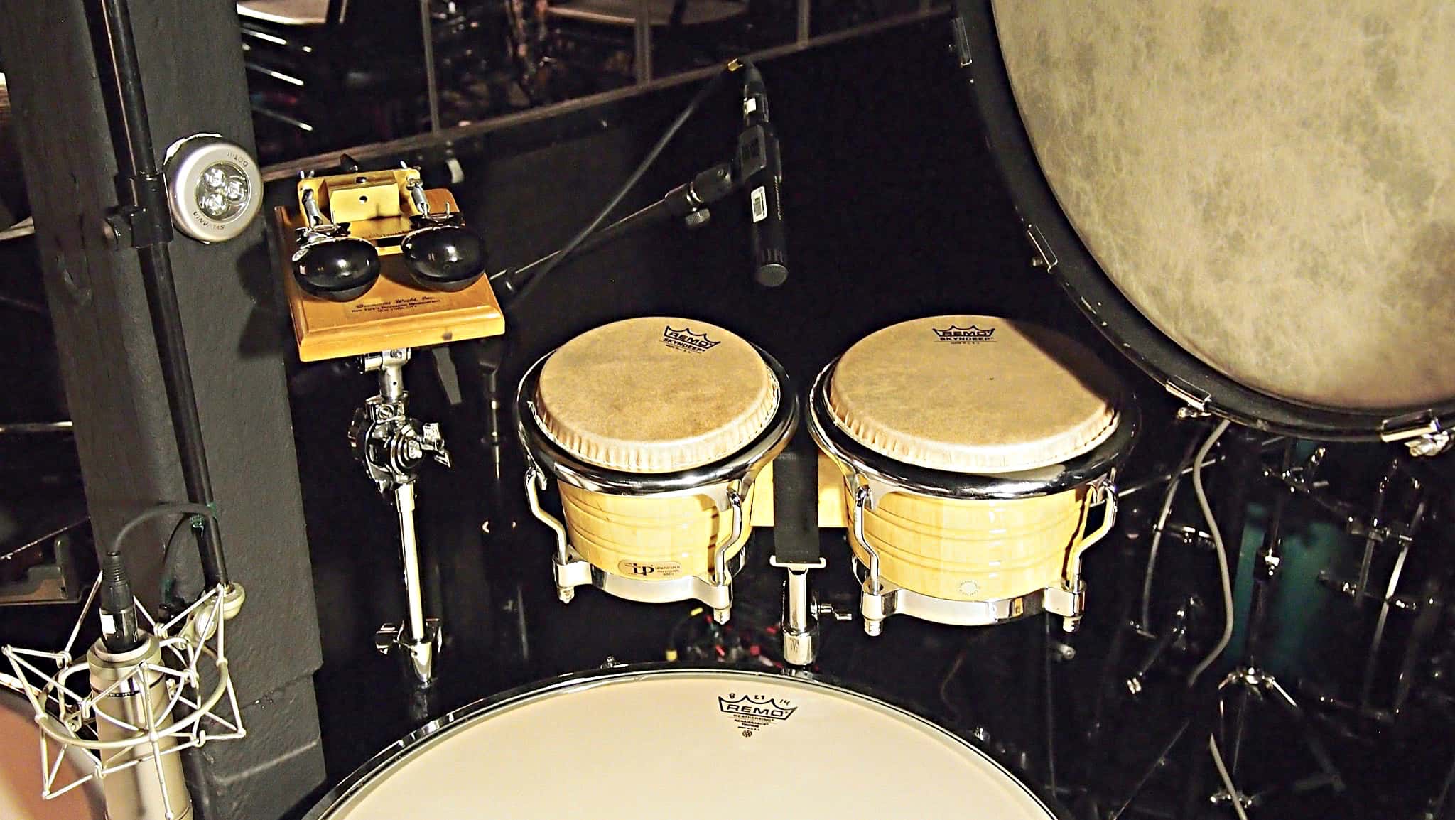 Charlie Descarfino's percussion setup for the Broadway production of On The Town at the Lyric Theatre.