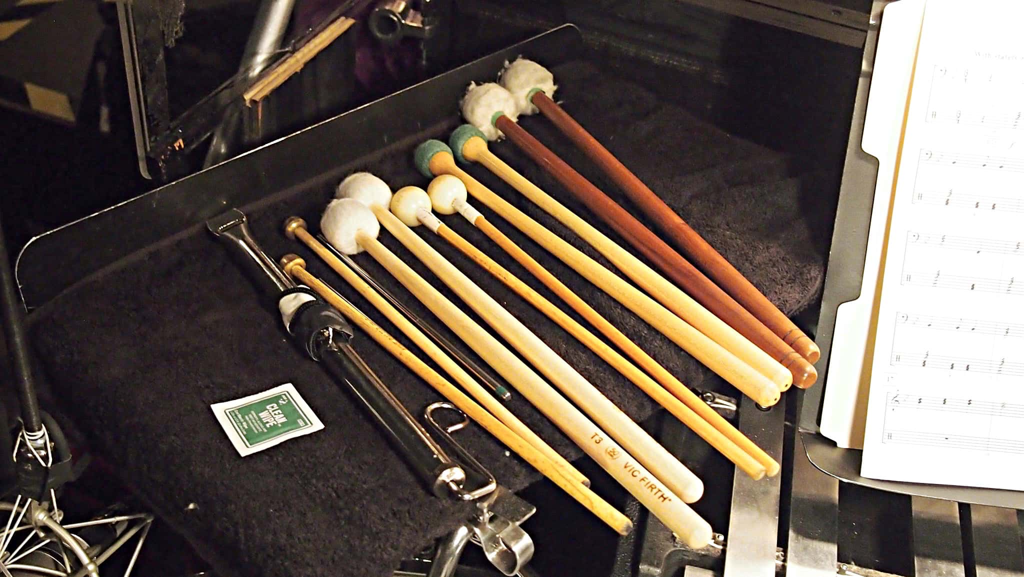 Charlie Descarfino's percussion setup for the Broadway production of On The Town at the Lyric Theatre.