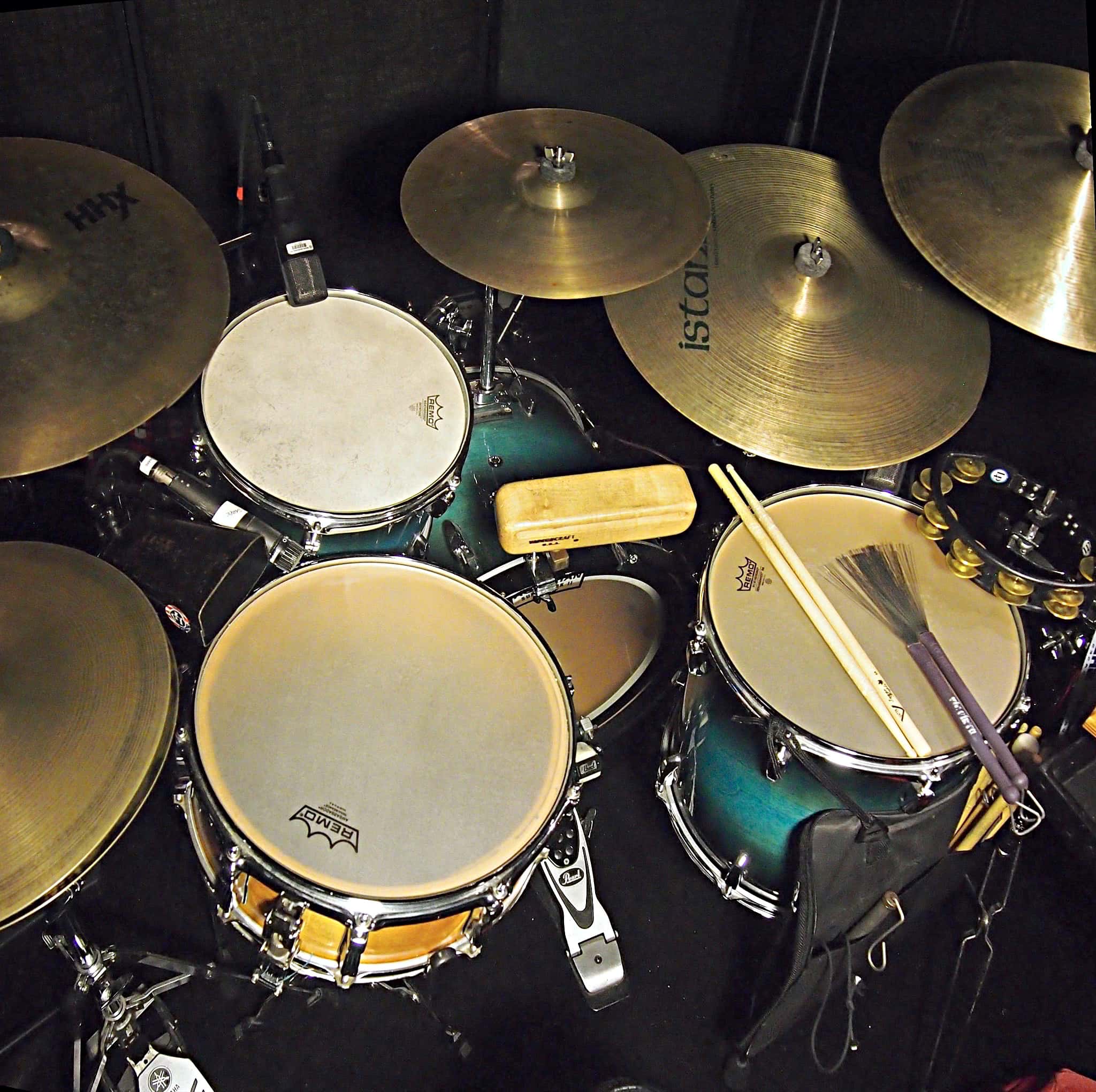 Rich Rosenzweig's drum set setup for the Broadway production of On The Town at the Lyric Theatre.