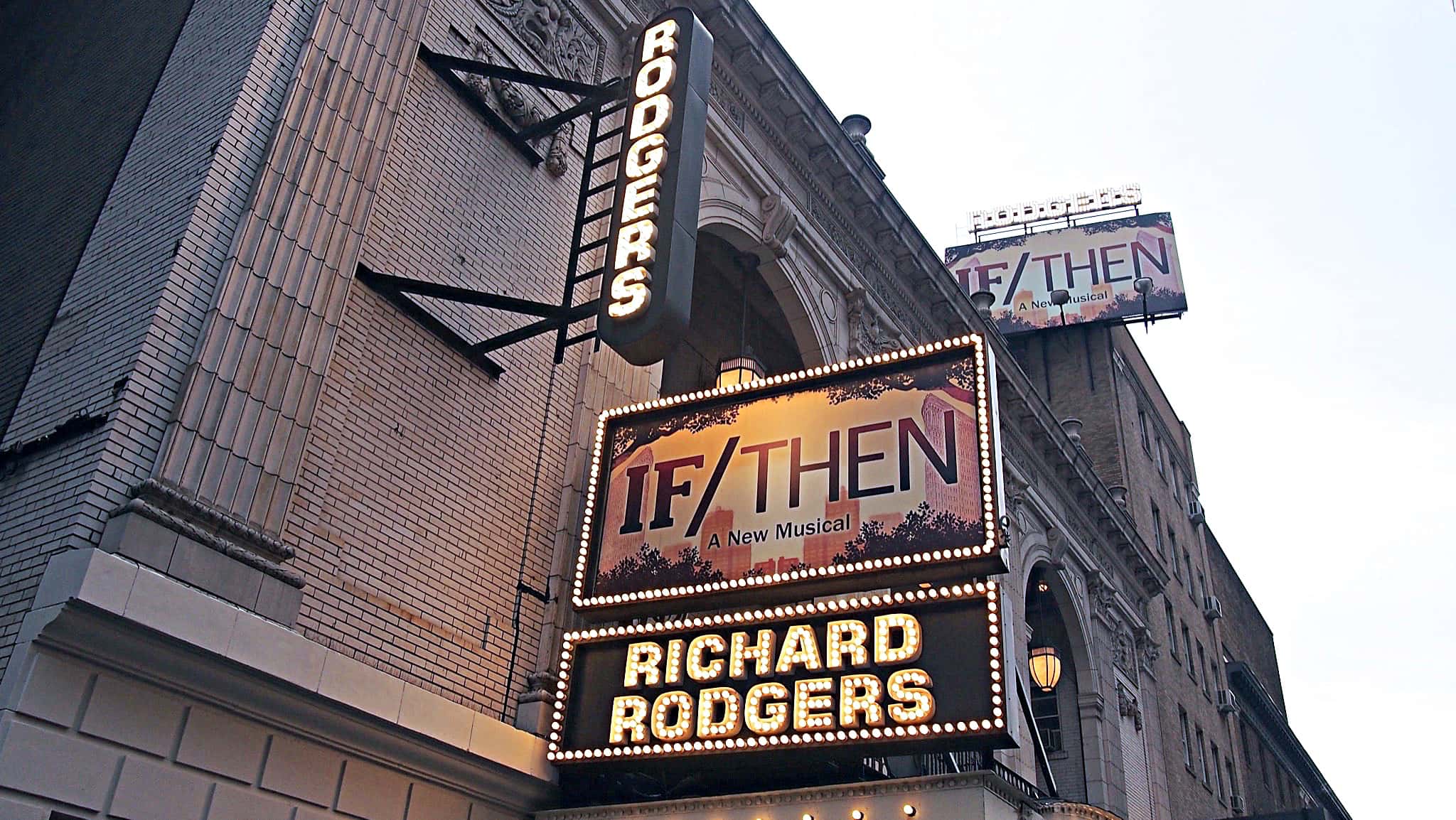 Damien Bassman's setup for the Broadway production of If/Then at the Richard Rodgers Theatre.