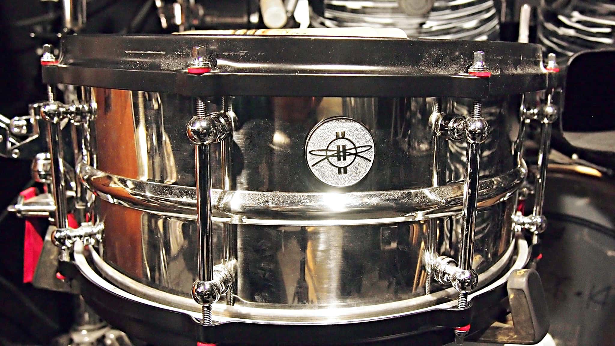 Carter McLean’s drum set setup for the Broadway production of Lion King currently running at the Minskoff Theatre.