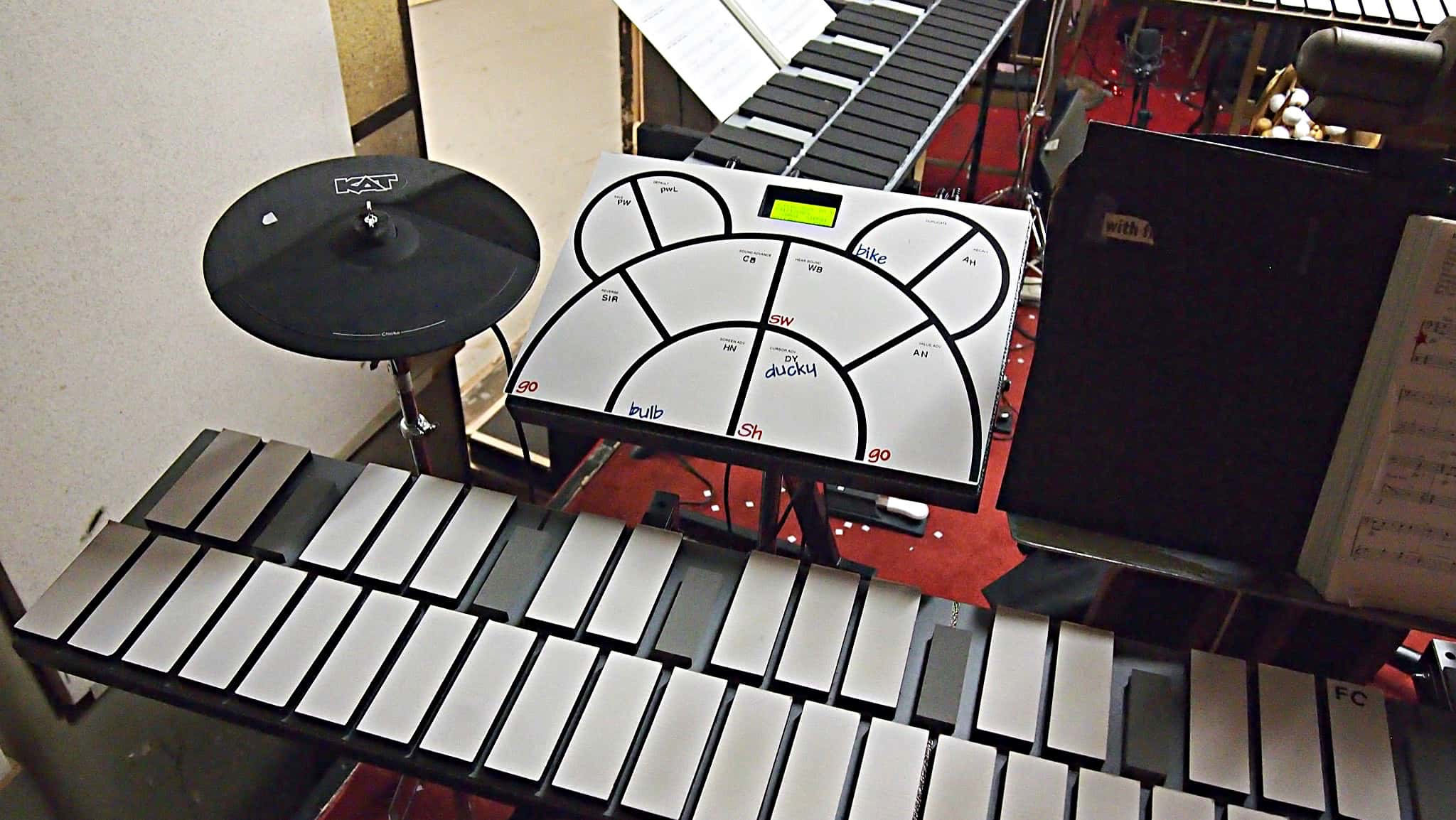 Mario DeCiutiis, Dave Roth, and Matt Beaumont’s percussion setup for the Radio City Christmas Spectacular in New York City.