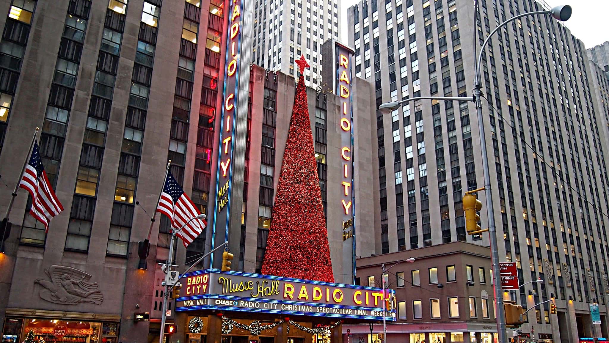 Mario DeCiutiis, Dave Roth, and Matt Beaumont’s percussion setup for the Radio City Christmas Spectacular in New York City.