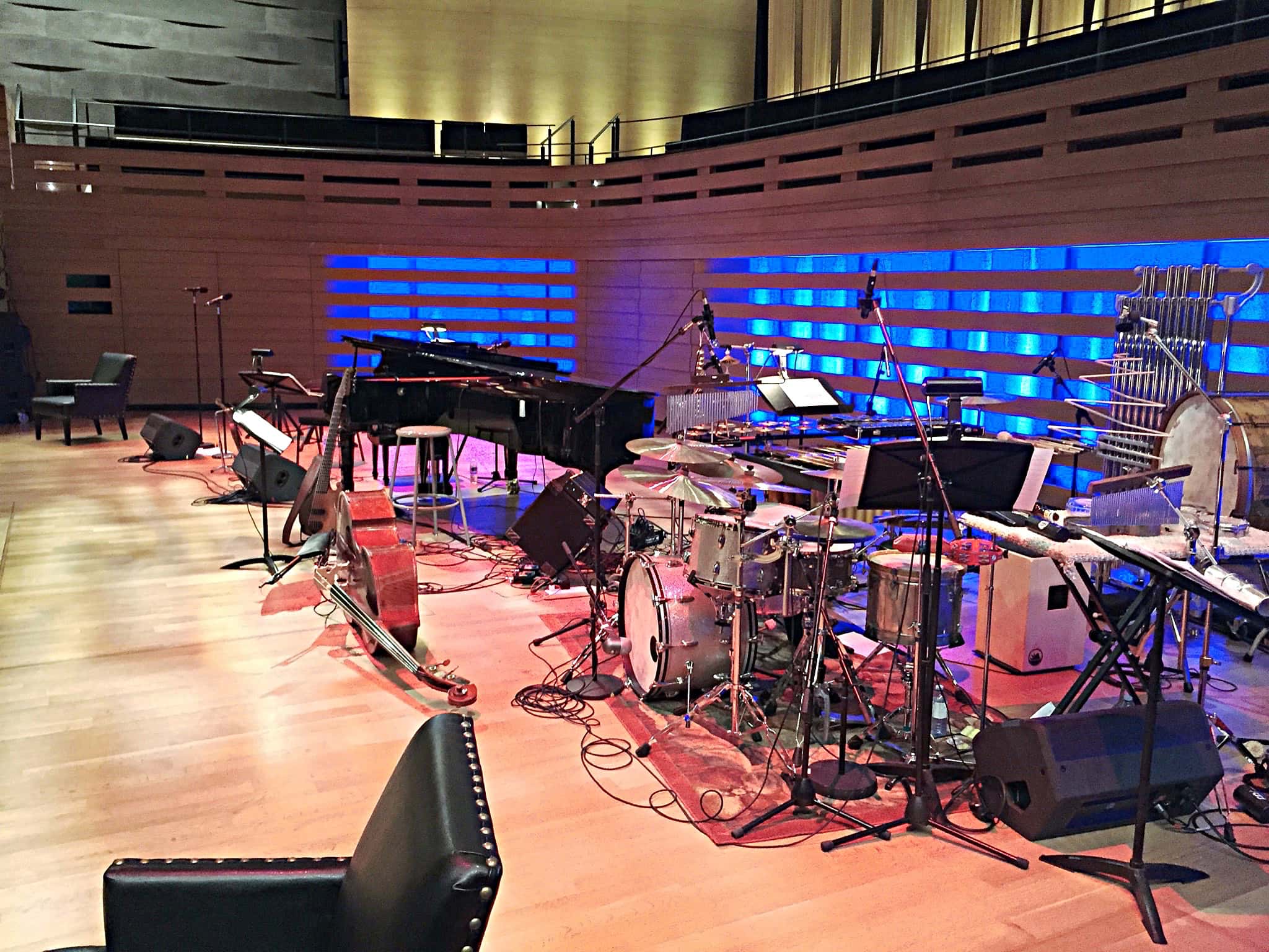 Jamie Drake's setup for Uncovered: The Music of Simon and Garfunkel as put on by Acting Up Stage Company in Toronto, Canada, at Koerner Hall.
