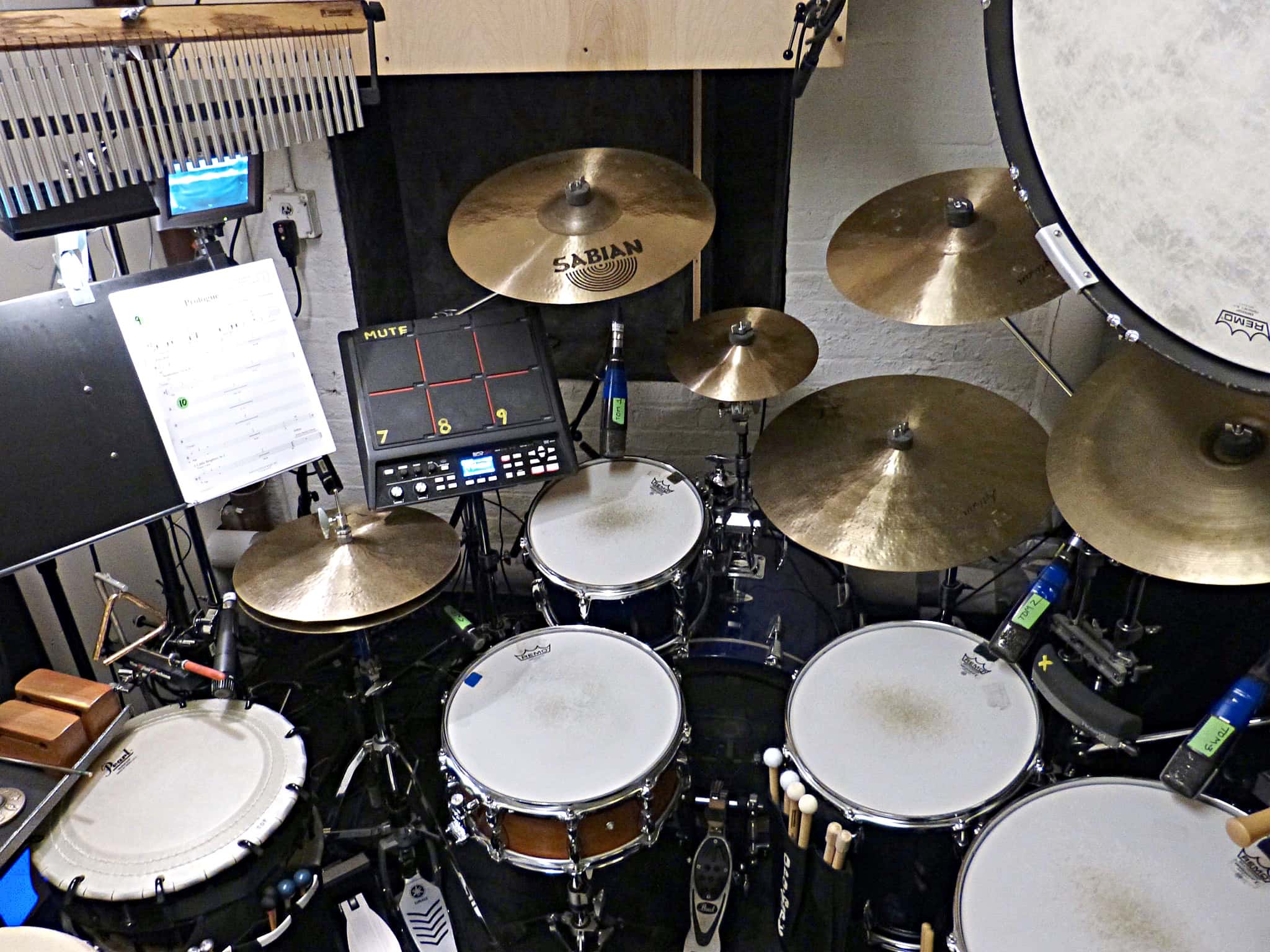 Joe Mowatt's setup for the Broadway production of Allegiance at the Longacre Theatre.