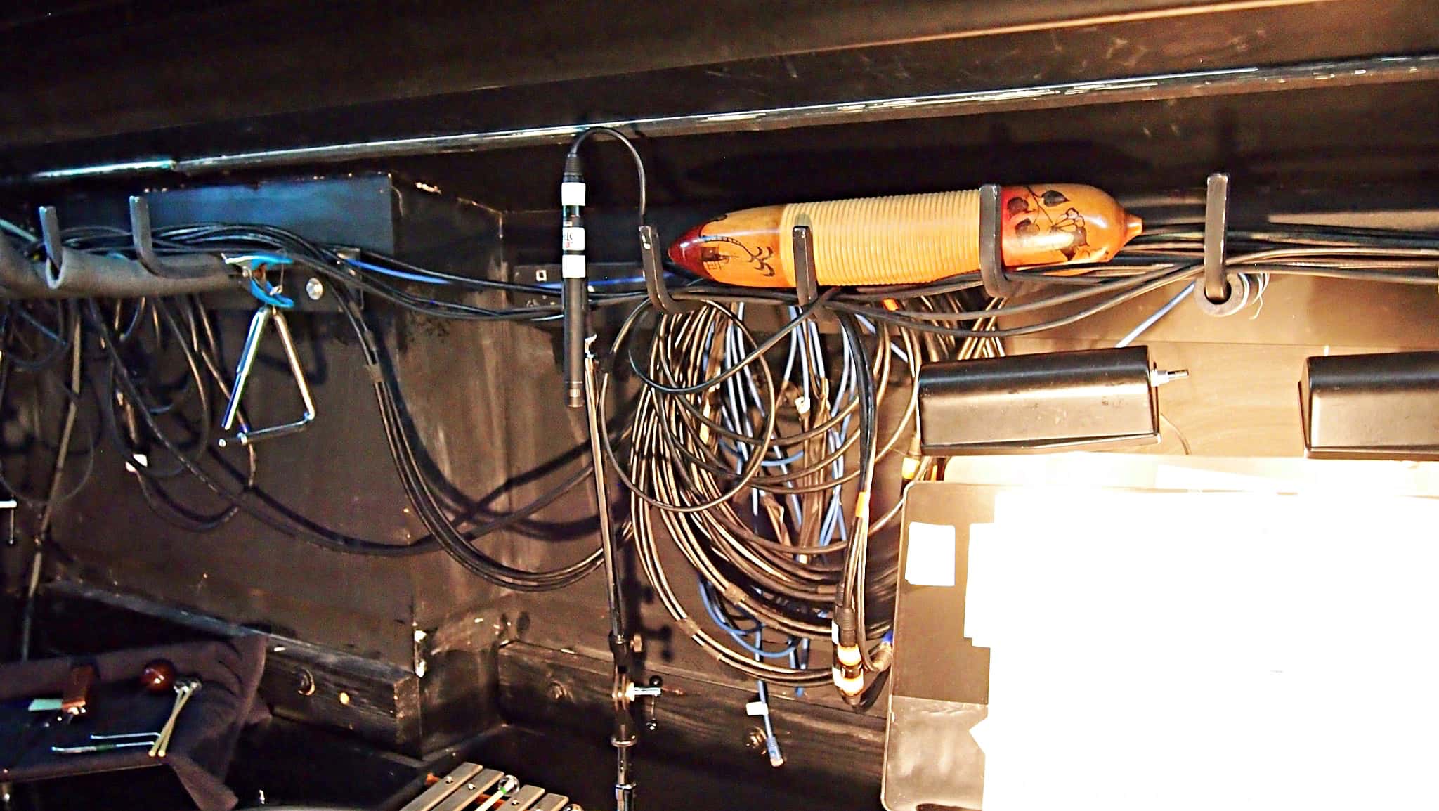 Paul Hansen’s percussion setup for How to Succeed in Business Without Really Trying at the 5th Avenue Theatre in Seattle, Washington.