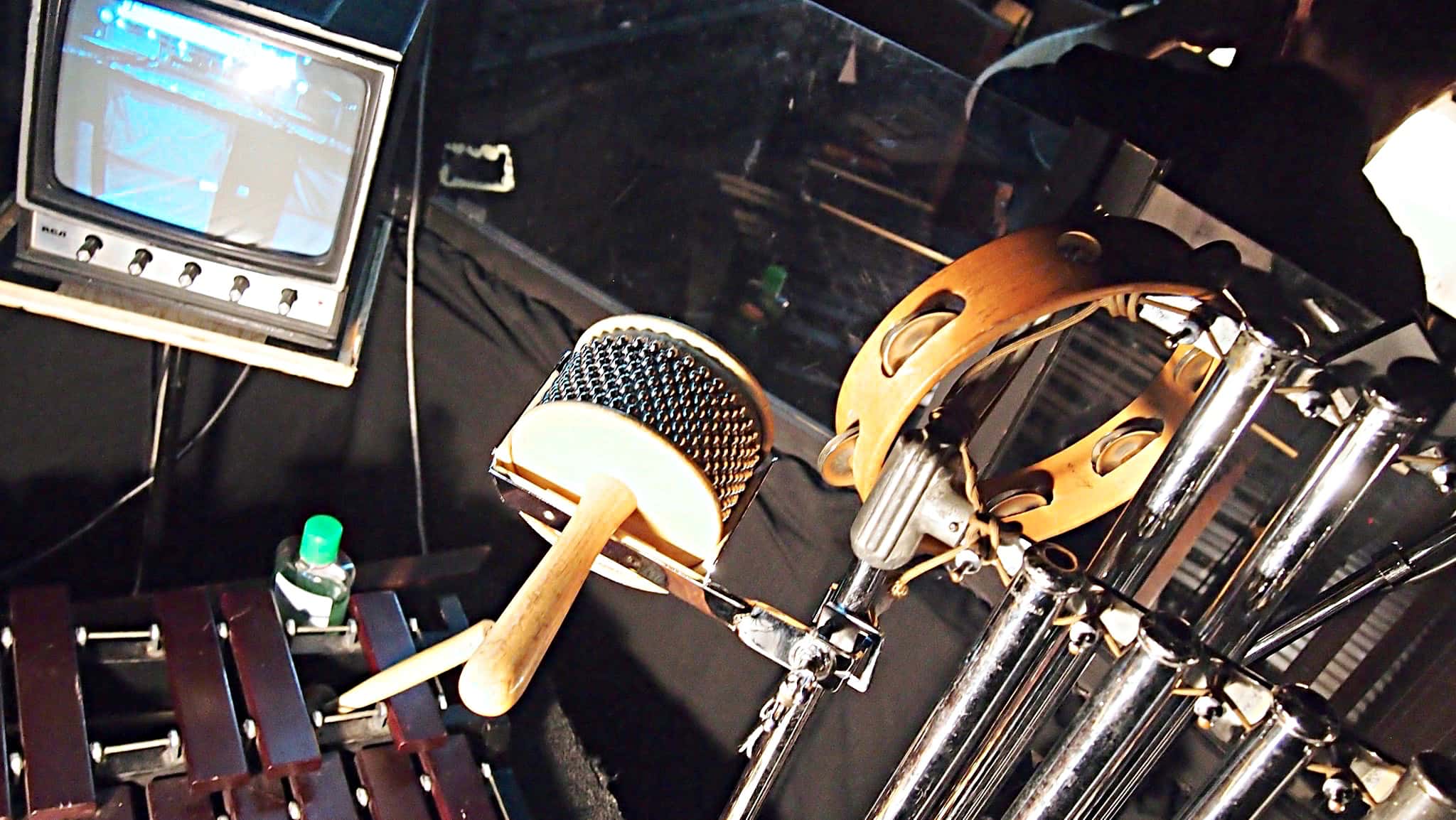 Paul Hansen’s percussion setup for How to Succeed in Business Without Really Trying at the 5th Avenue Theatre in Seattle, Washington.