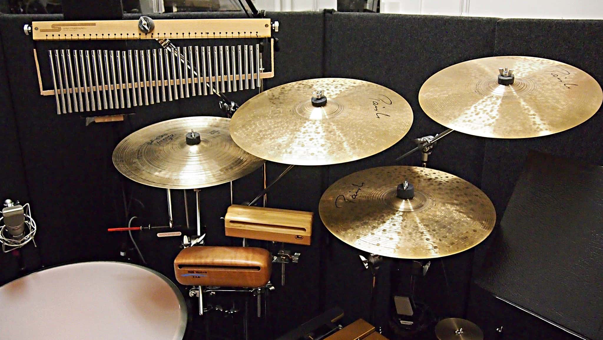 Andy Blanco’s percussion setup for the Broadway production of An American in Paris at The Palace Theatre in New York City.