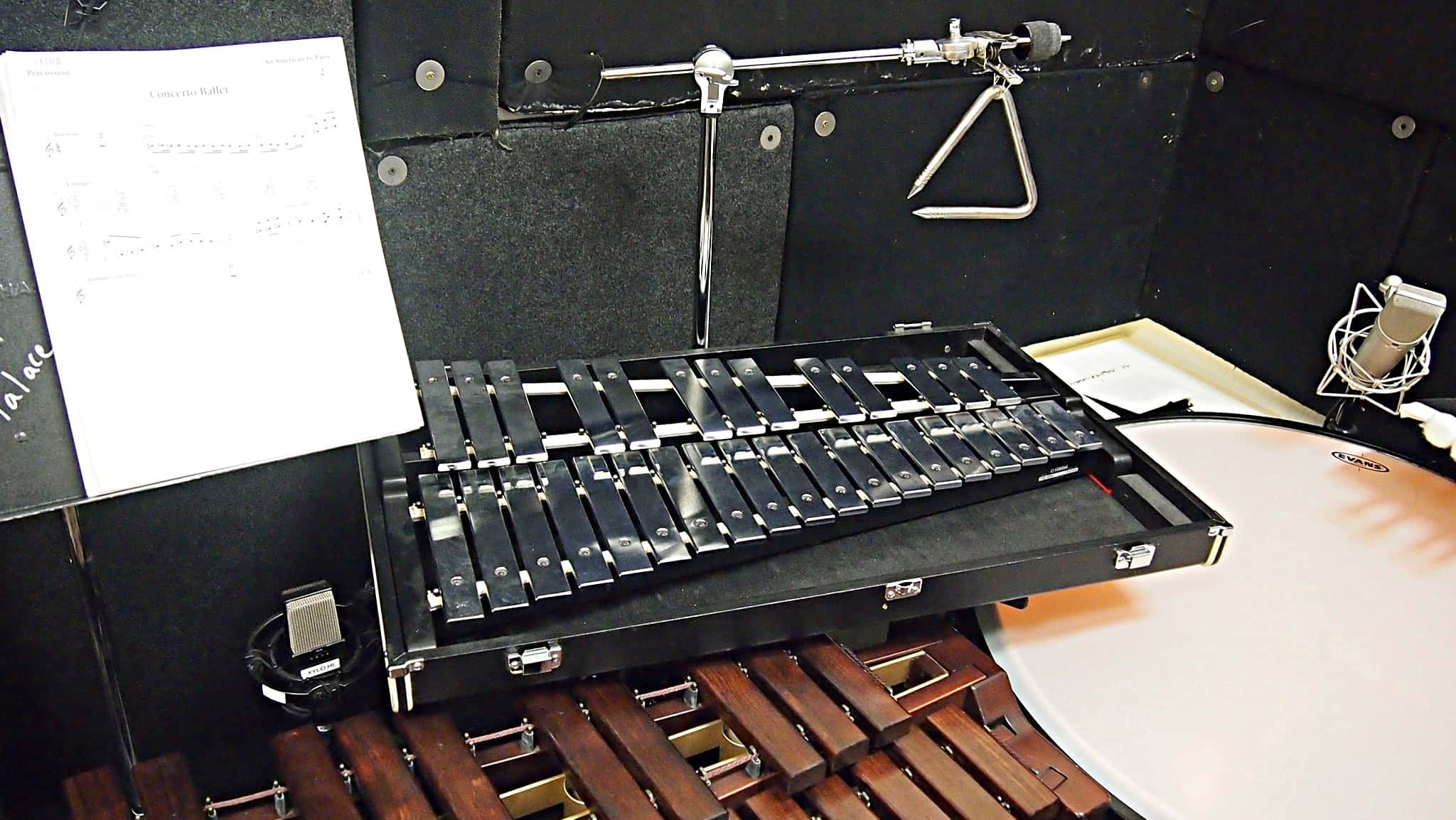 Andy Blanco’s percussion setup for the Broadway production of An American in Paris at The Palace Theatre in New York City.