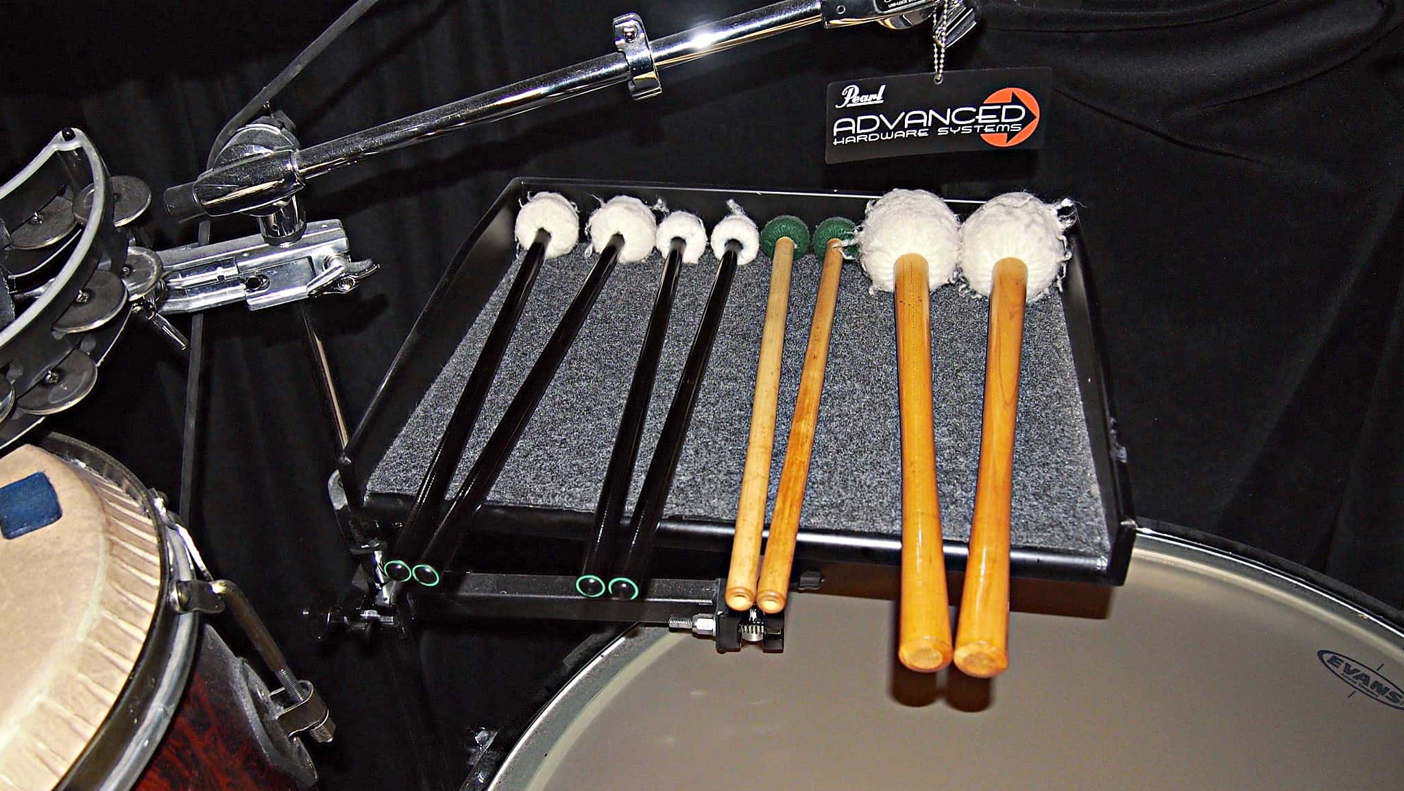 Sean Ritenauer's percussion setup for the Broadway production of Something Rotten at the St James Theatre.