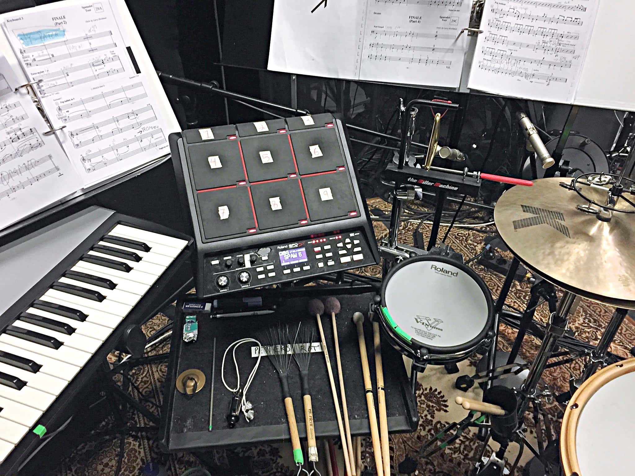 Petter Nilsen’s combined book setup for Spamalot at Romerike Folkehøgskole, in Jessheim, Norway.