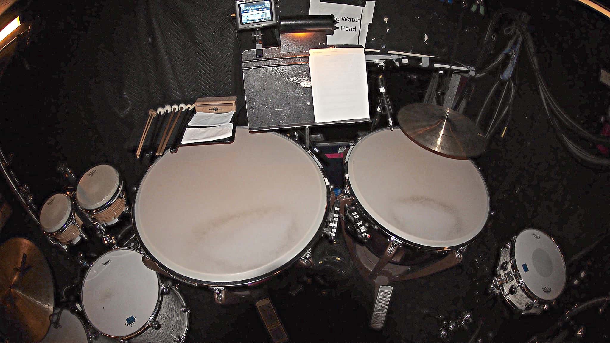 Aaron Nix's setup for the National Tour of Love Never Dies at the Paramount Theatre in Seattle, Washington.