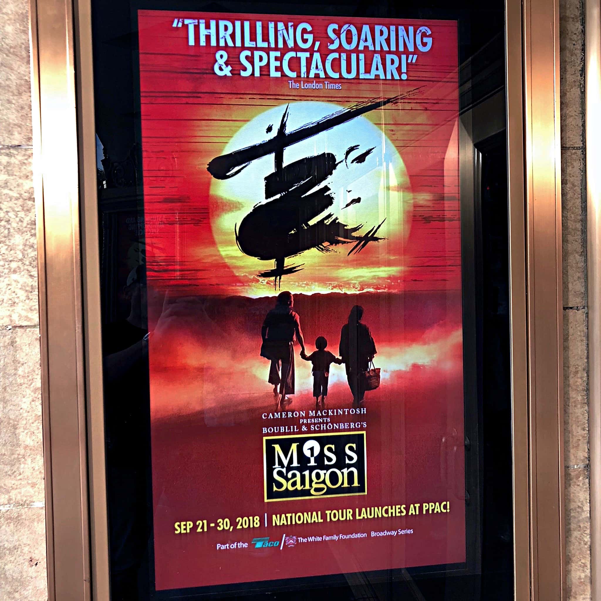 Russ Nyberg's combined book setup for the 2018-2019 National Tour of Miss Saigon at the Providence Performing Arts Center in Providence, Rhode Island.