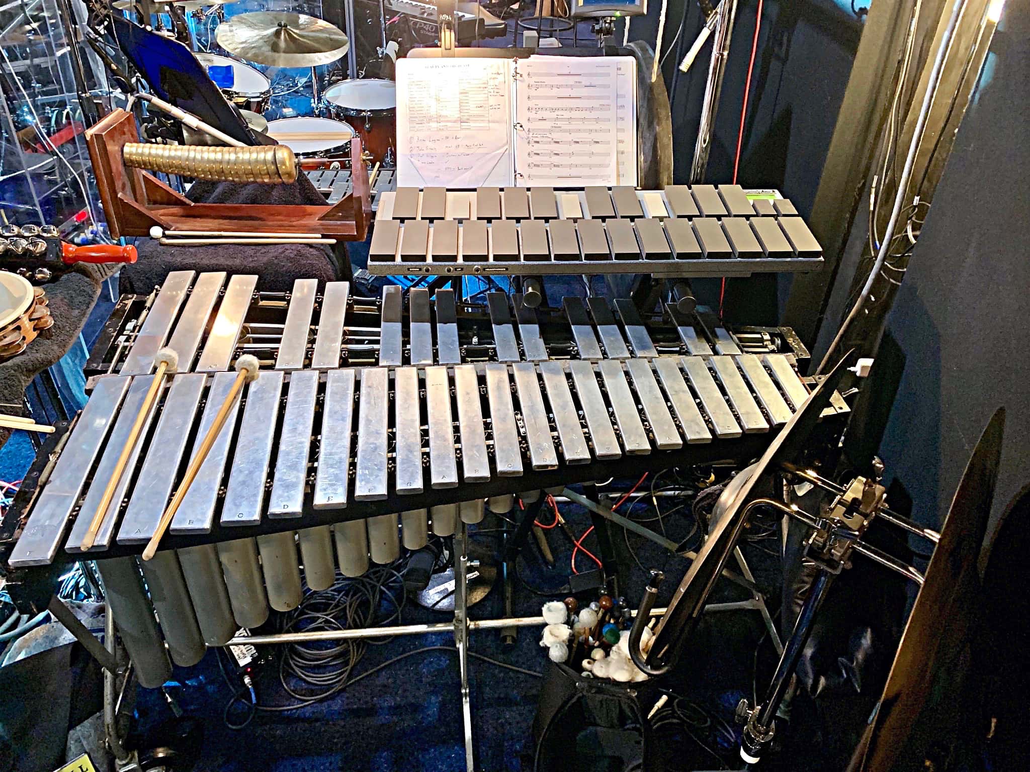 Luke Hubley’s percussion setup for Beauty and the Beast at Theater Under The Stars in Houston Texas.
