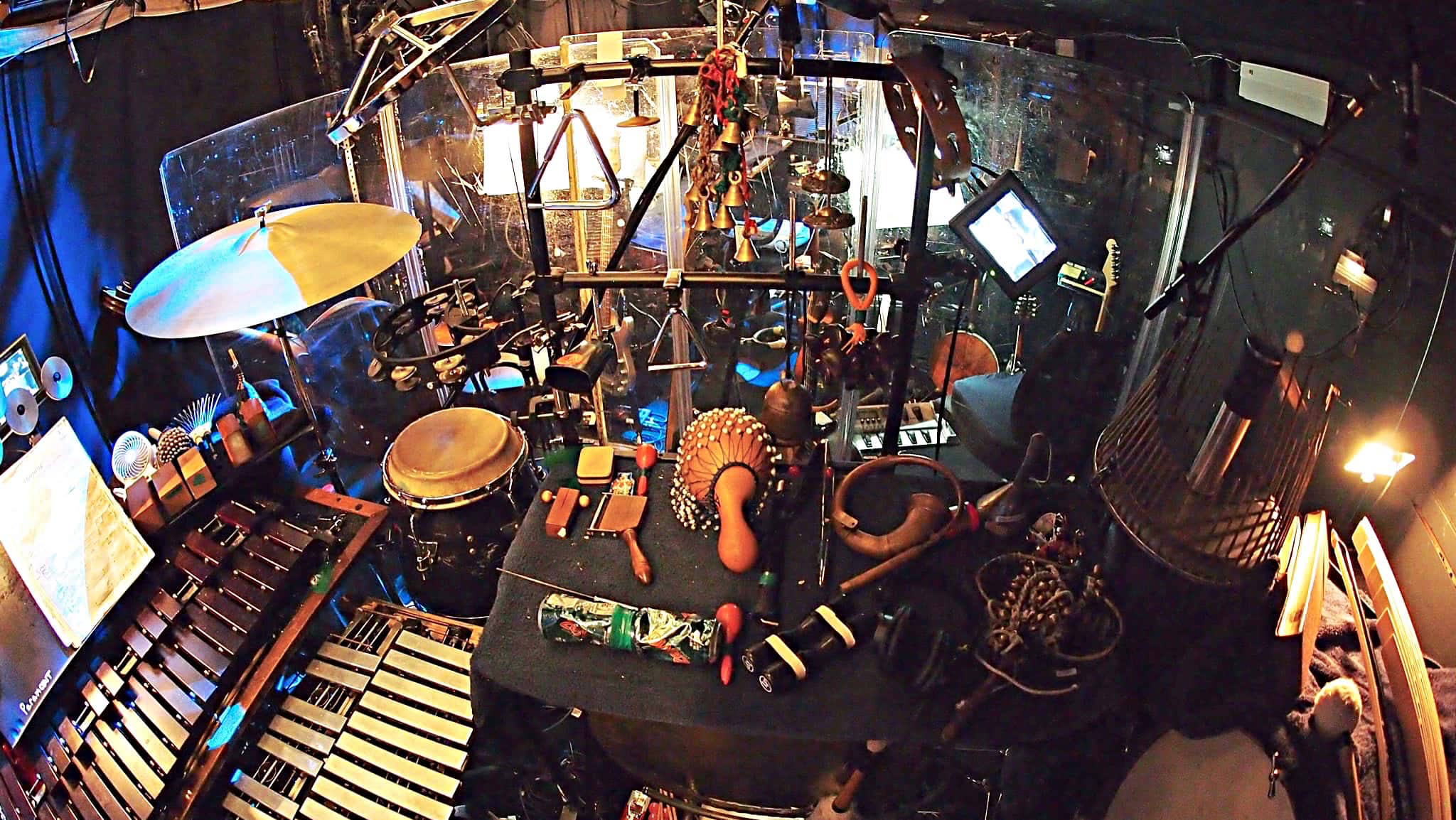 Paul Hansen’s percussion setup for the National Tour of Wicked at the Paramount Theater in Seattle, Washington.