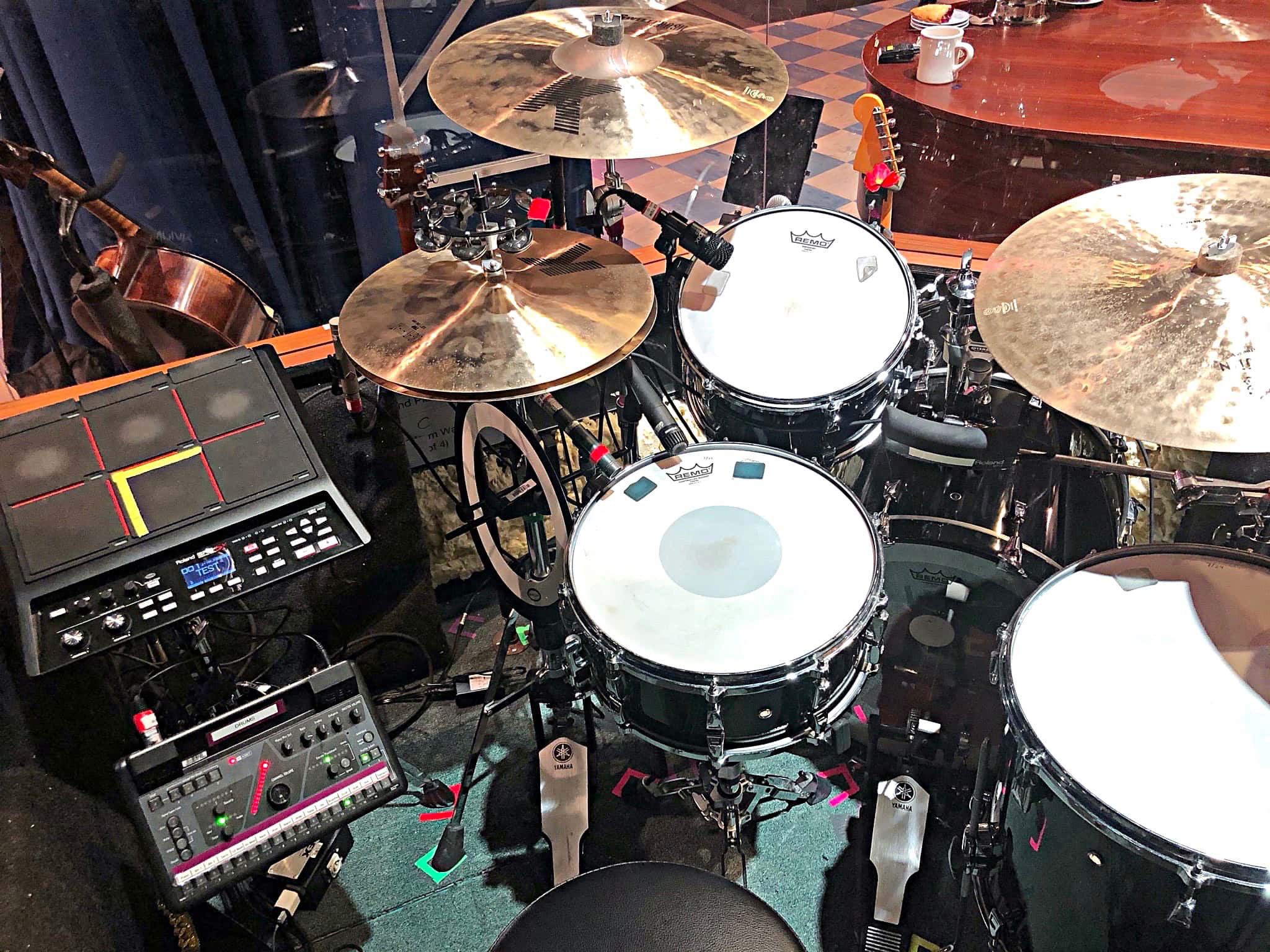 Noah Hadland's setup for the 2nd National Tour of Waitress at the Southern Alberta Jubilee Auditorium in Calgary, Alberta, Canada.