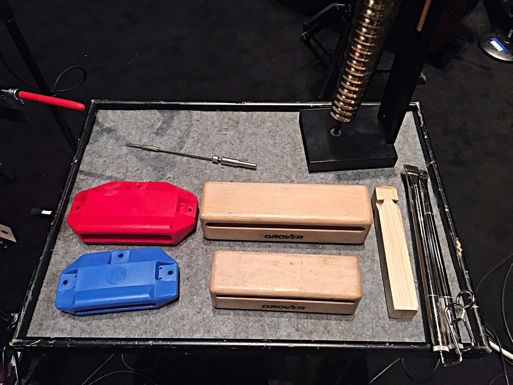 Laura Hamel's percussion setup for the National Tour of A Christmas Story at the McCallum Theatre in Palm Desert, California.