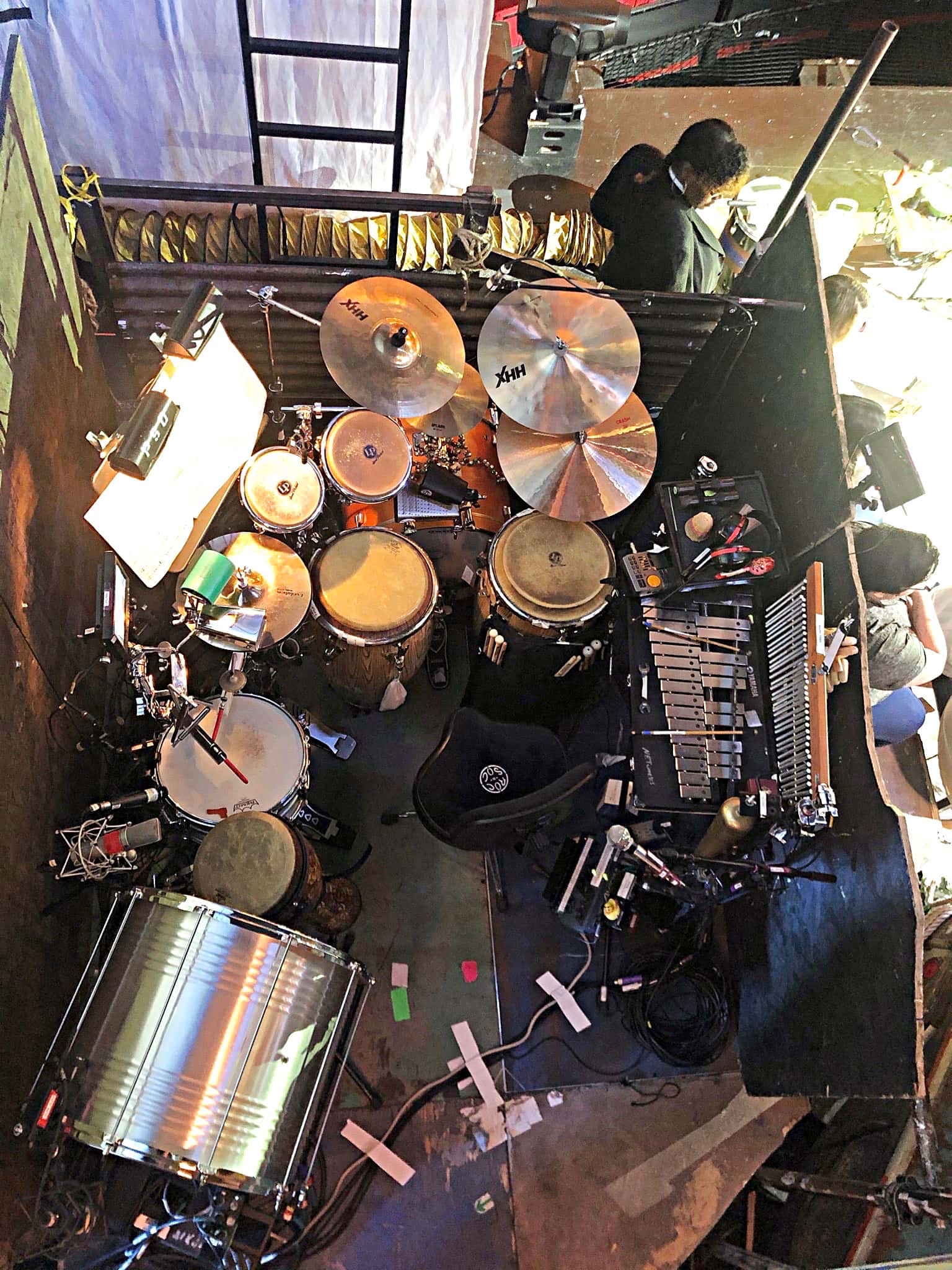 Mariana Ramirez's setup for the National Tour of Once On This Island at the Cadillac Palace Theatre in Chicago, Illinois.