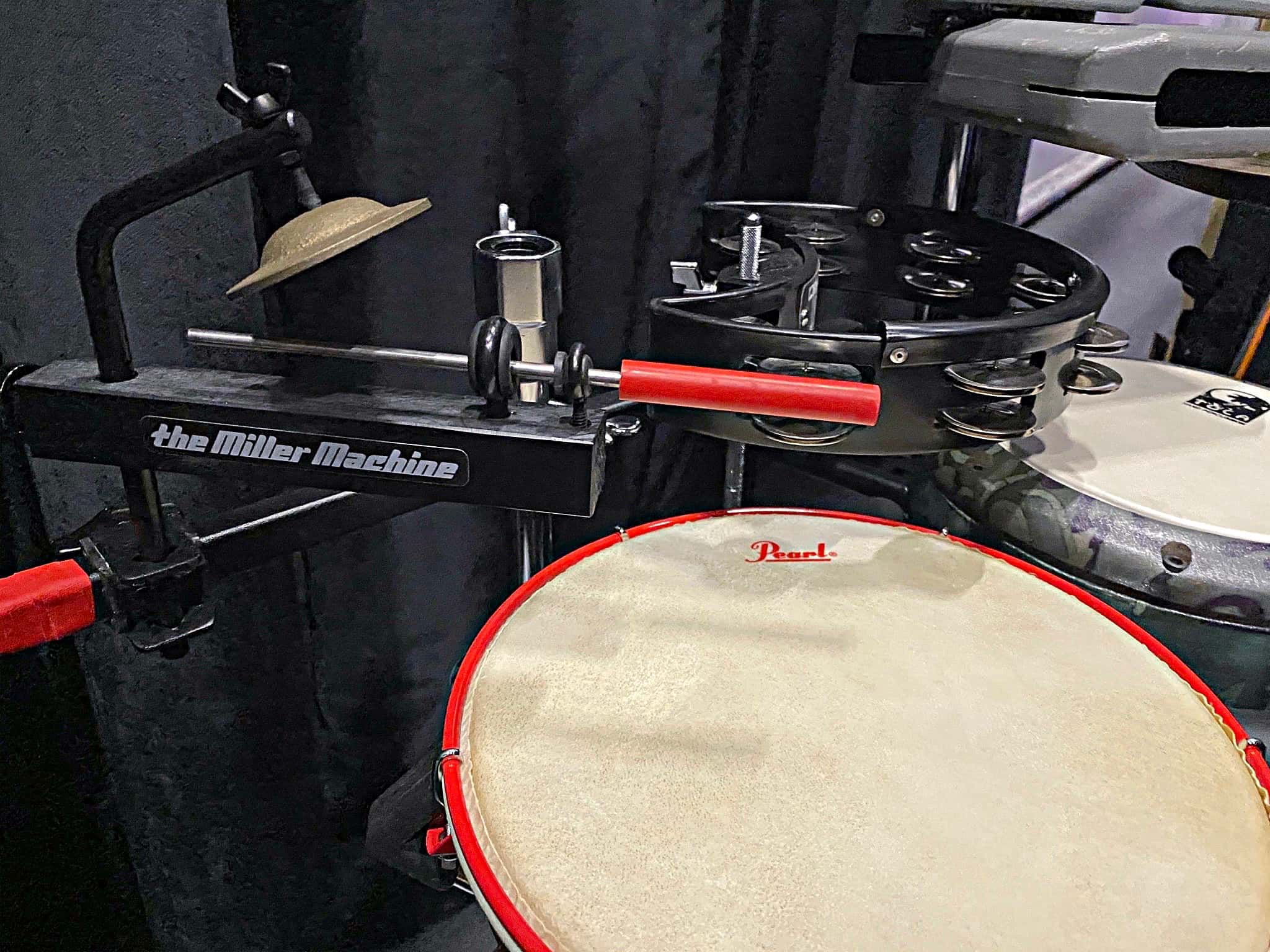 Jeremy Logan's drum set setup for Kiss Me Kate at the William R. Boone High School in Orlando, Florida.