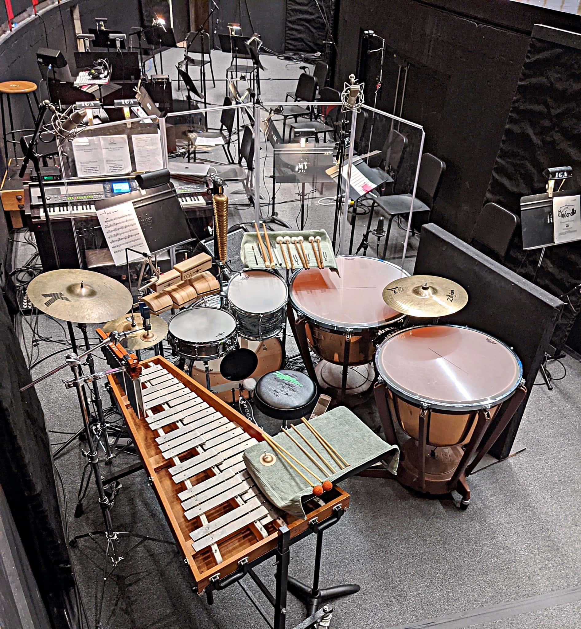 Austin Shoupe's setup for Cinderella: Enhanced Edition at the Corson Auditorium in Interlochen, Michigan.