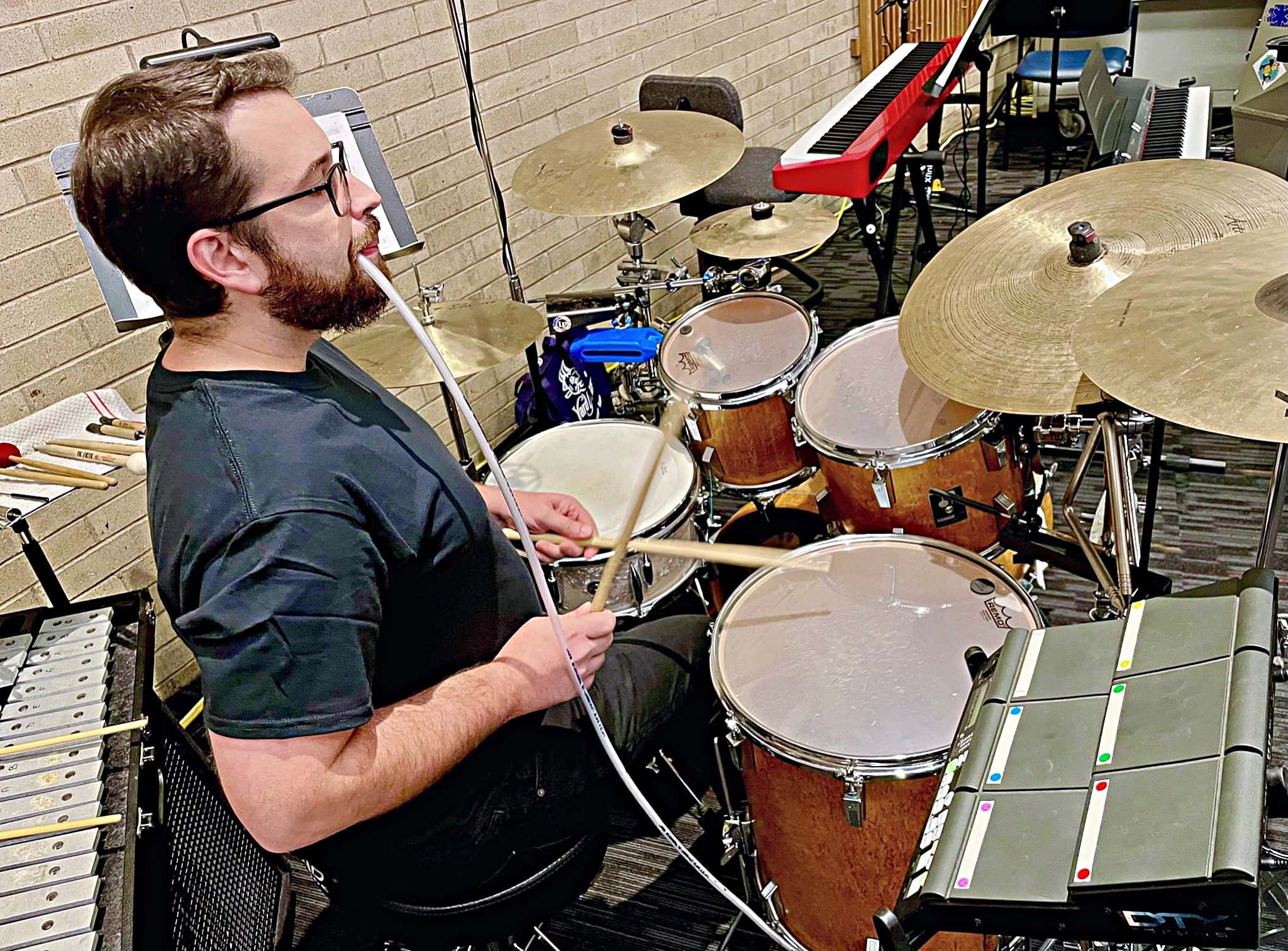 Alex Giosa's setup for You're A Good Man, Charlie Brown at the Cirillo Summer Theatre, in Windsor, Connecticut.