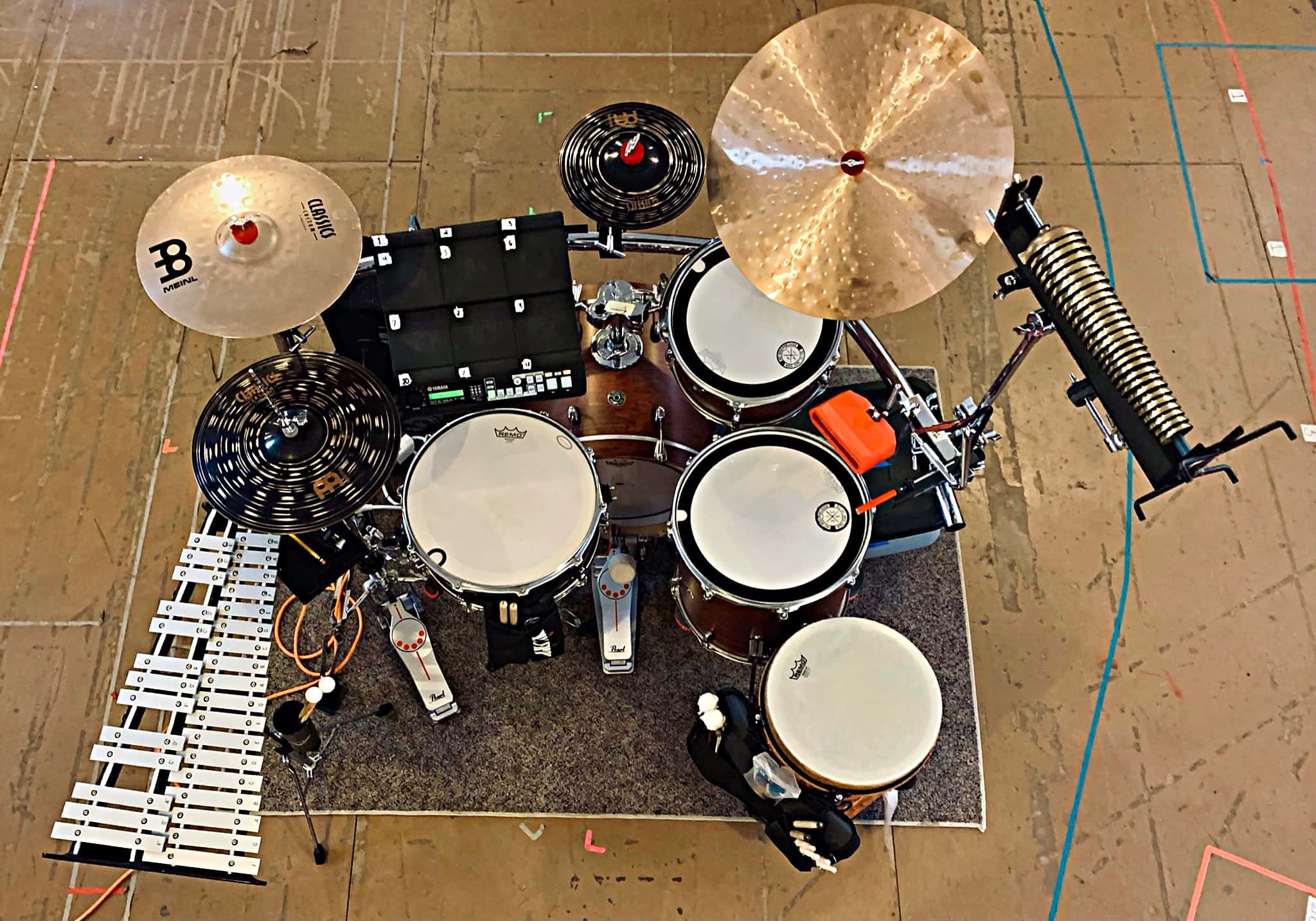 Andrew Warren's setup for A Gentleman’s Guide To Love & Murder at the Gateway Playhouse, in Bellport, New York.