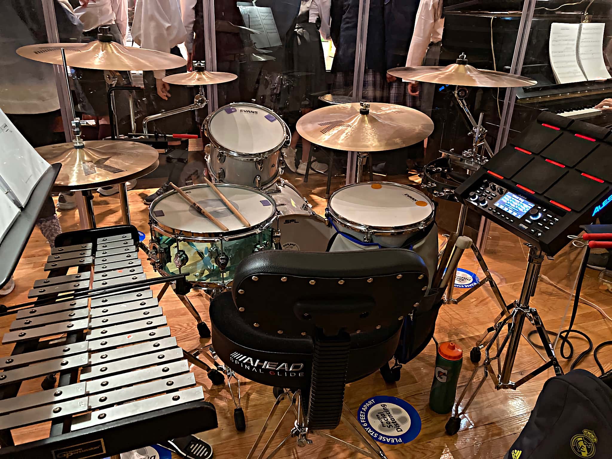 Alvaro Domingo's setup for Matilda Jr. at the Nightingale-Bamford School in New York, New York.