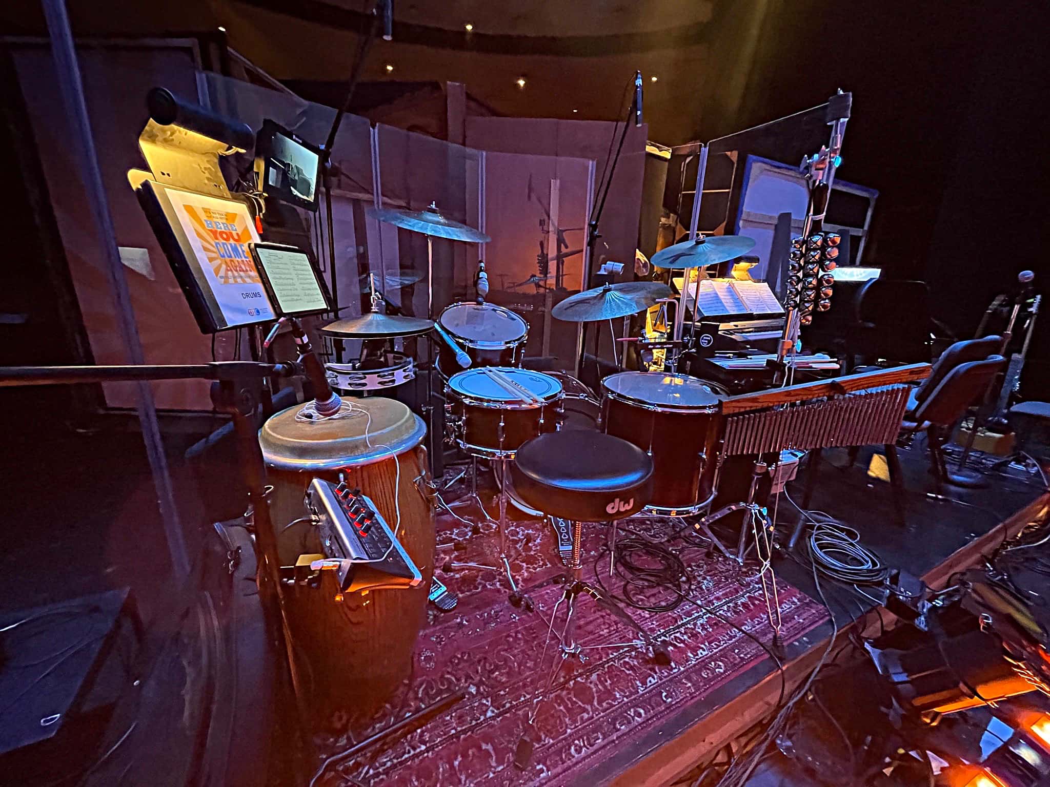 Sal Mazzotta's setup for the World Premiere of Here You Come Again, a new Dolly Parton Musical, at the Delaware Theatre Company, in Wilmington, Delaware.