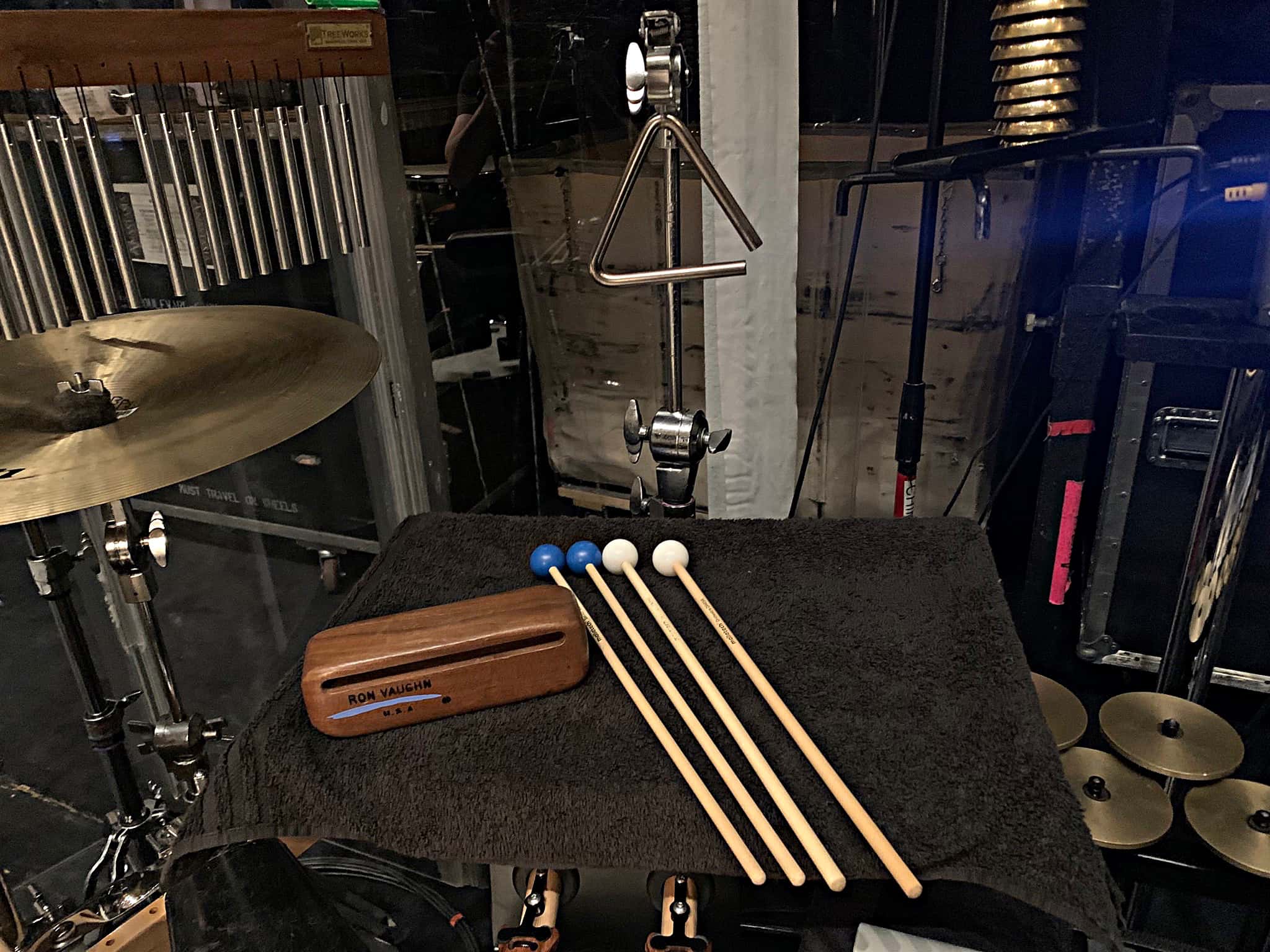 Chris Cerreto’s setup for the 2nd National Tour of Broadway's Anastasia at the AT&T Performing Arts Center in Dallas, Texas.