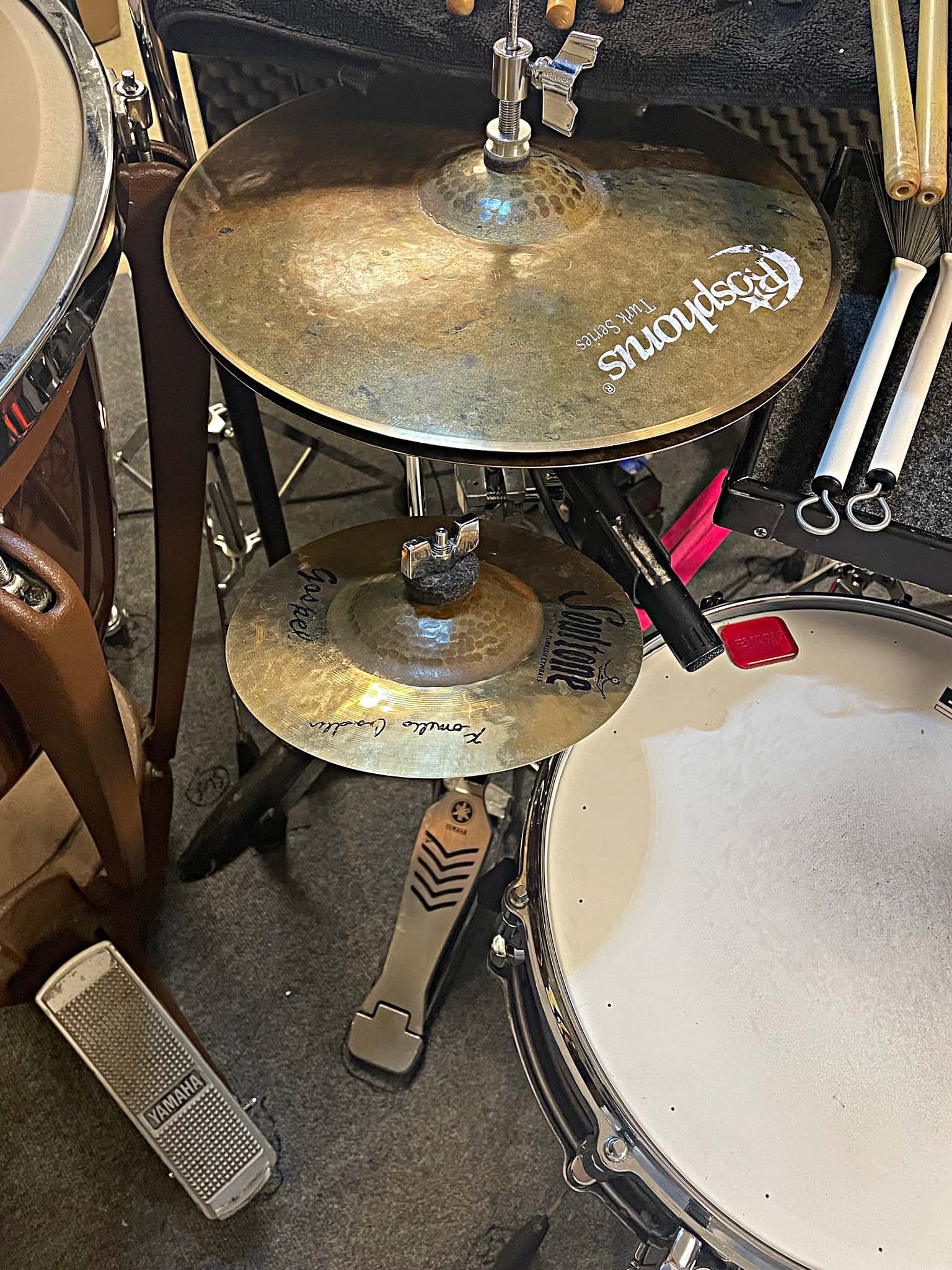 Laura Hamel's drum and percussion setup from the National Tour of My Fair Lady.