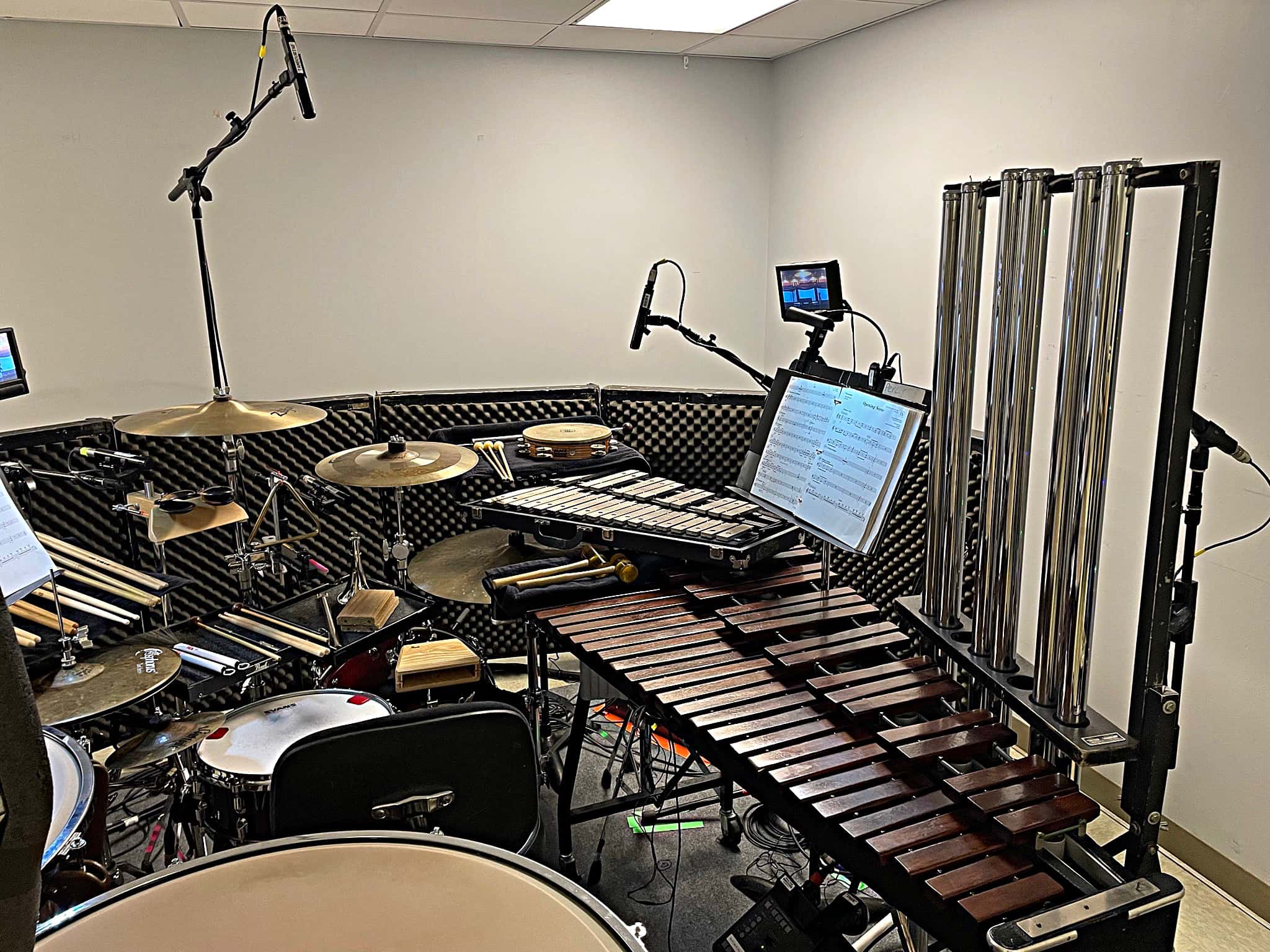 Laura Hamel's drum and percussion setup from the National Tour of My Fair Lady.