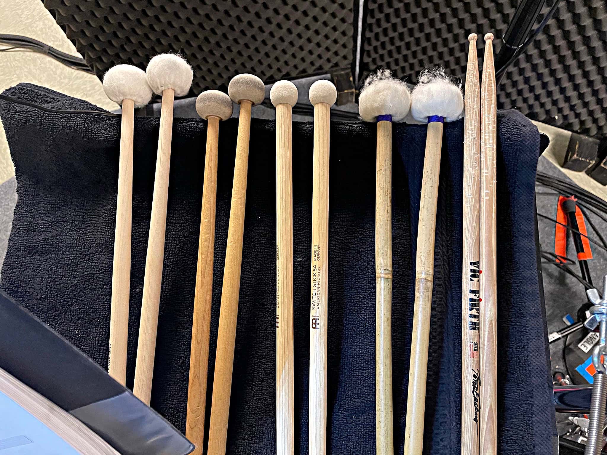 Laura Hamel's drum and percussion setup from the National Tour of My Fair Lady.