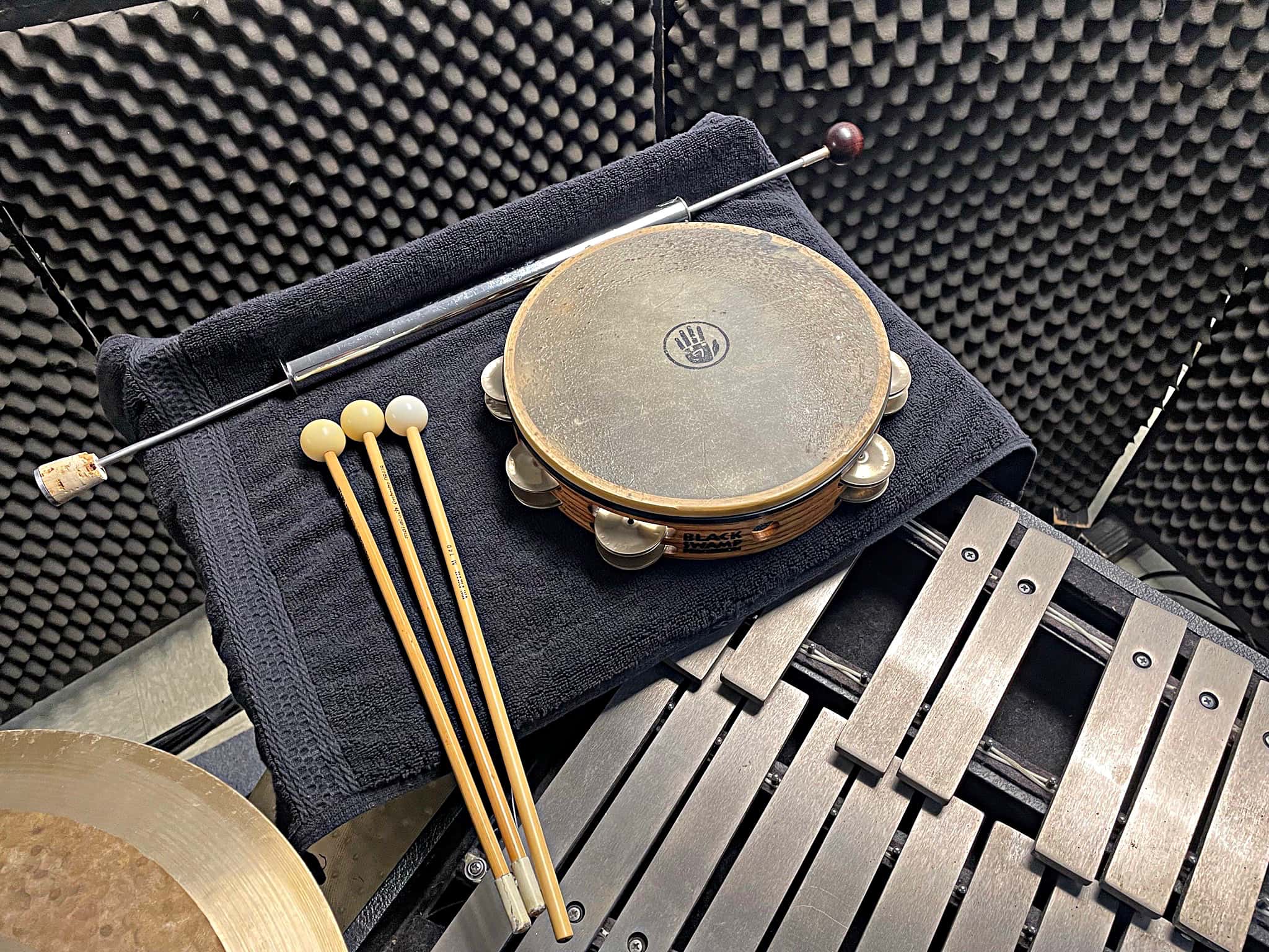 Laura Hamel's drum and percussion setup from the National Tour of My Fair Lady.