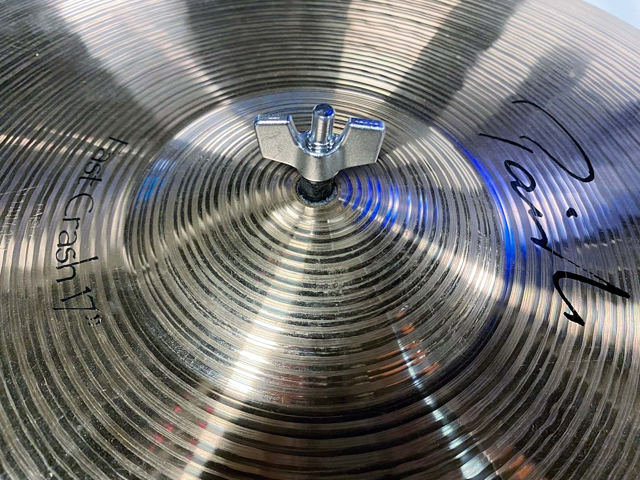 Dave Roth's percussion setup for the Broadway production of Back to the Future at the Winter Garden Theater in New York City.