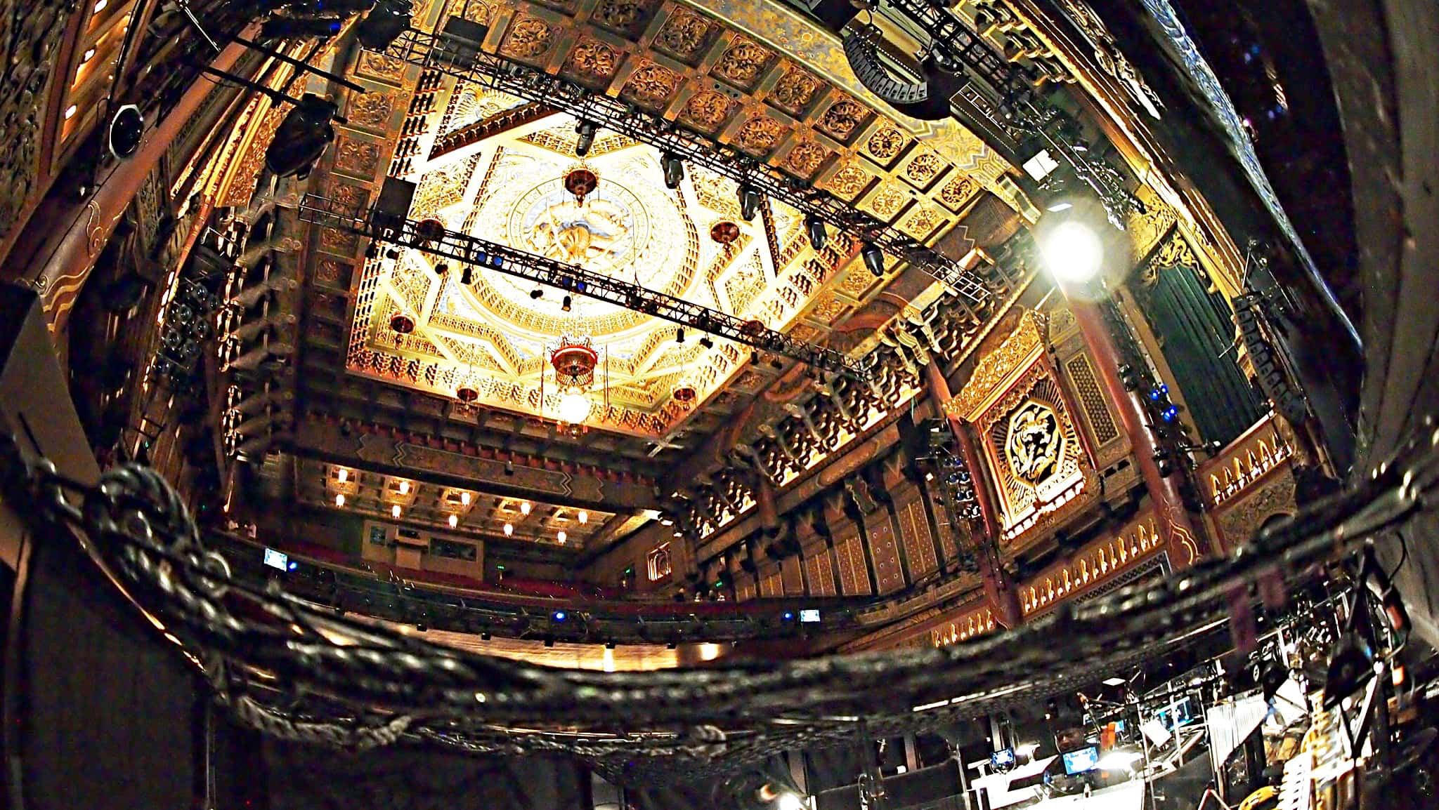 Alec Wilmart's drum set setup for The Little Mermaid at the 5th Avenue Theatre in Seattle, Washington.