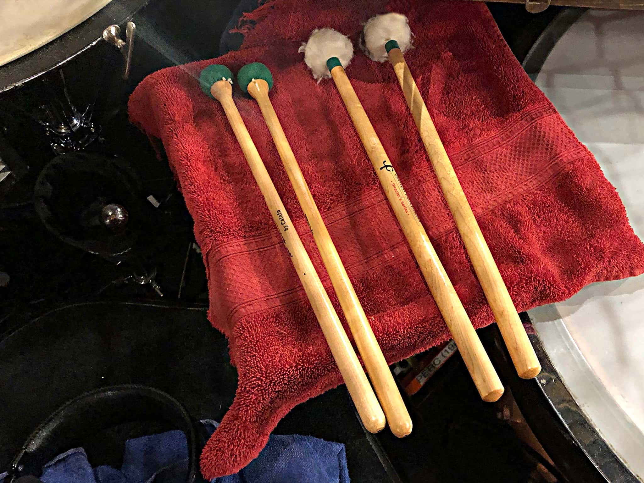 Brian Kirk's percussion setup for The Little Mermaid at the 5th Avenue Theatre in Seattle, Washington.