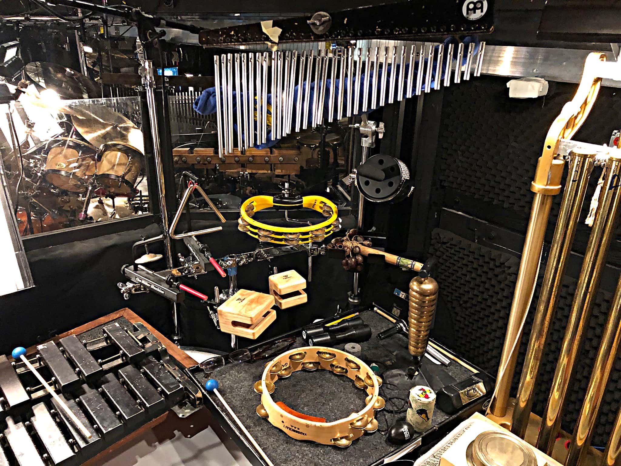 Brian Kirk's percussion setup for The Little Mermaid at the 5th Avenue Theatre in Seattle, Washington.