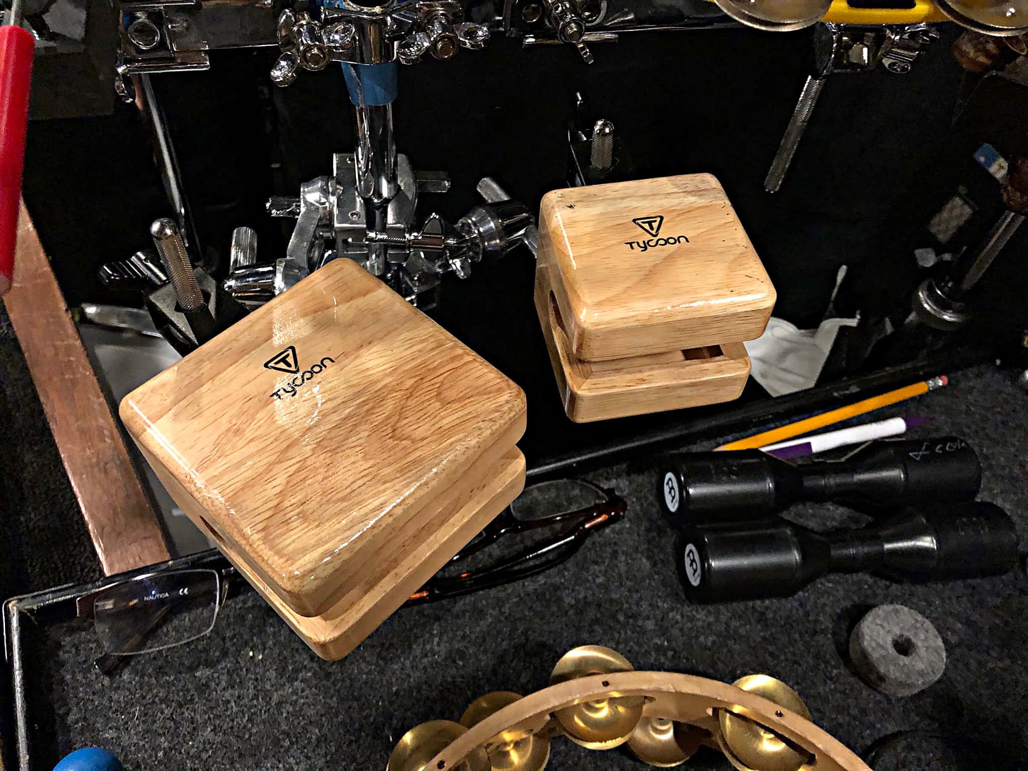 Brian Kirk's percussion setup for The Little Mermaid at the 5th Avenue Theatre in Seattle, Washington.