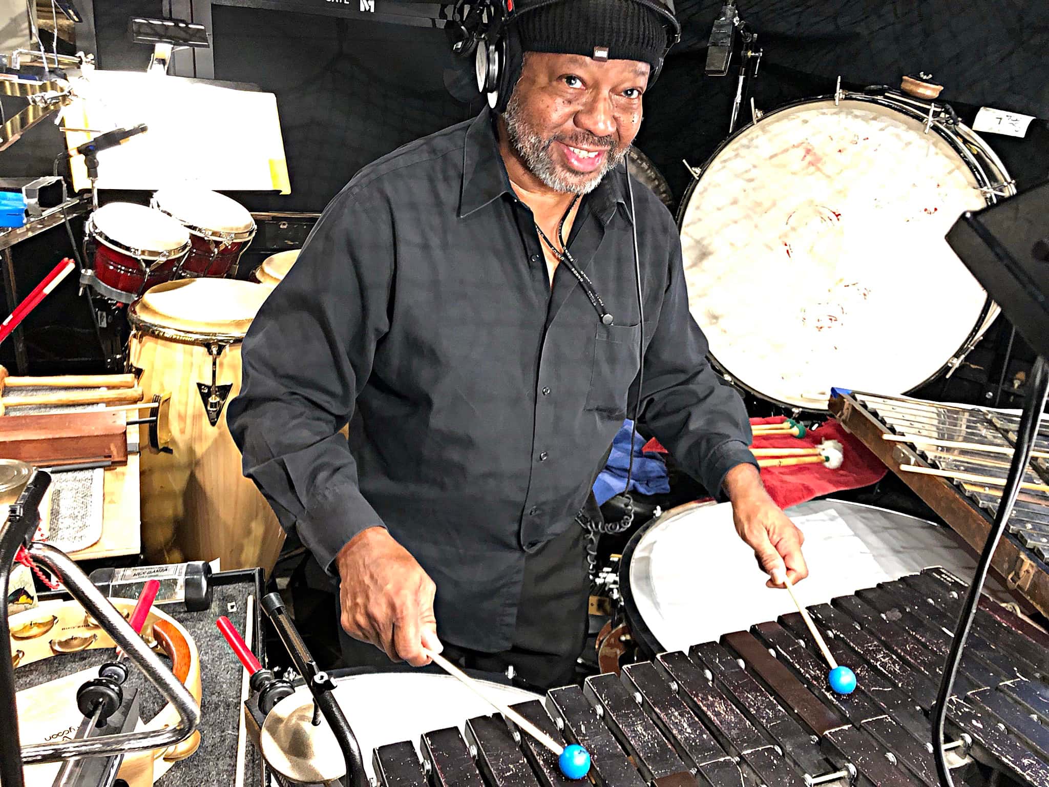 Brian Kirk's percussion setup for The Little Mermaid at the 5th Avenue Theatre in Seattle, Washington.