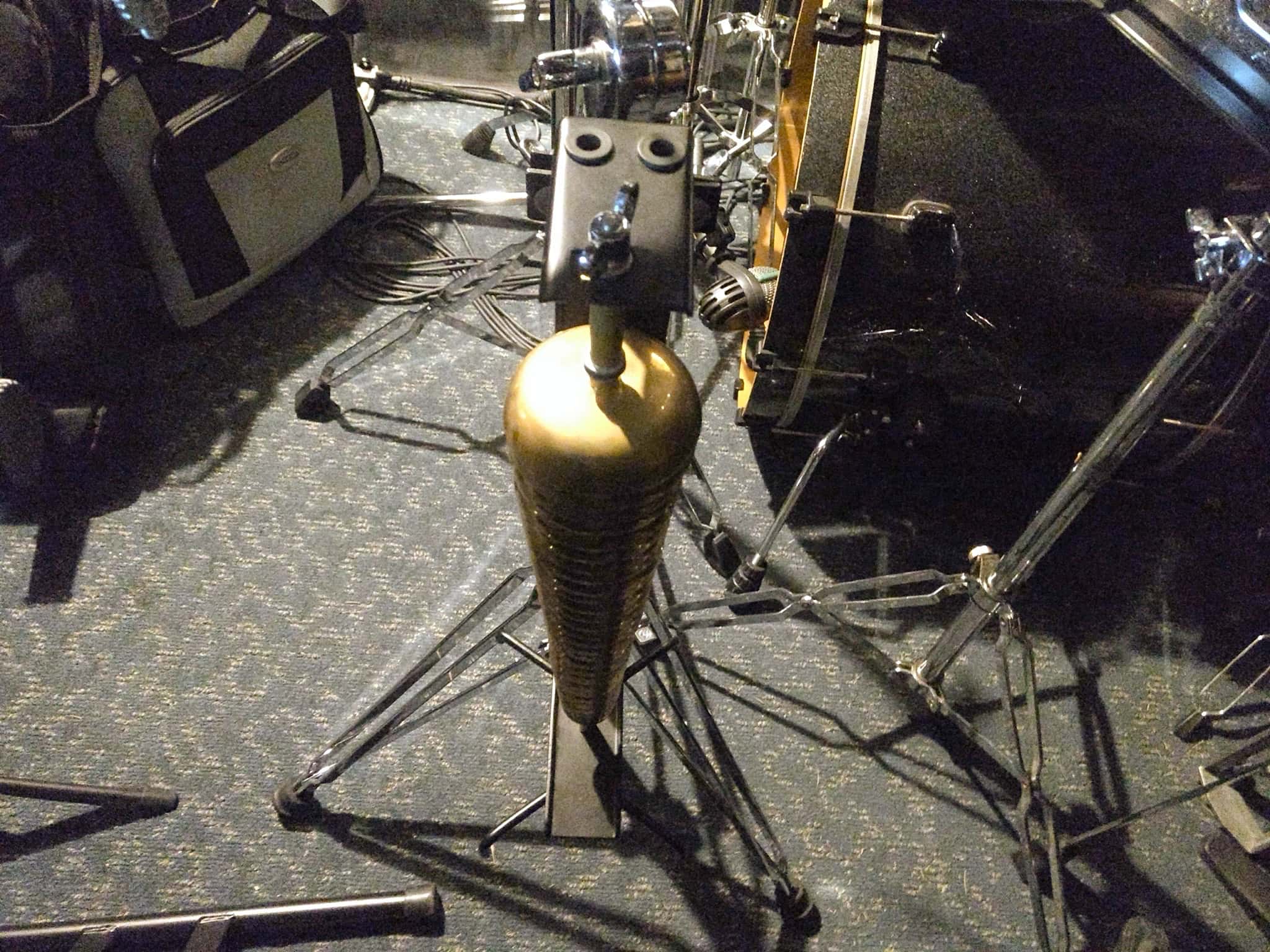 Will Marinelli's percussion setup for the Musical Elf at the Algonquin Theater in Manasquan, New Jersey.