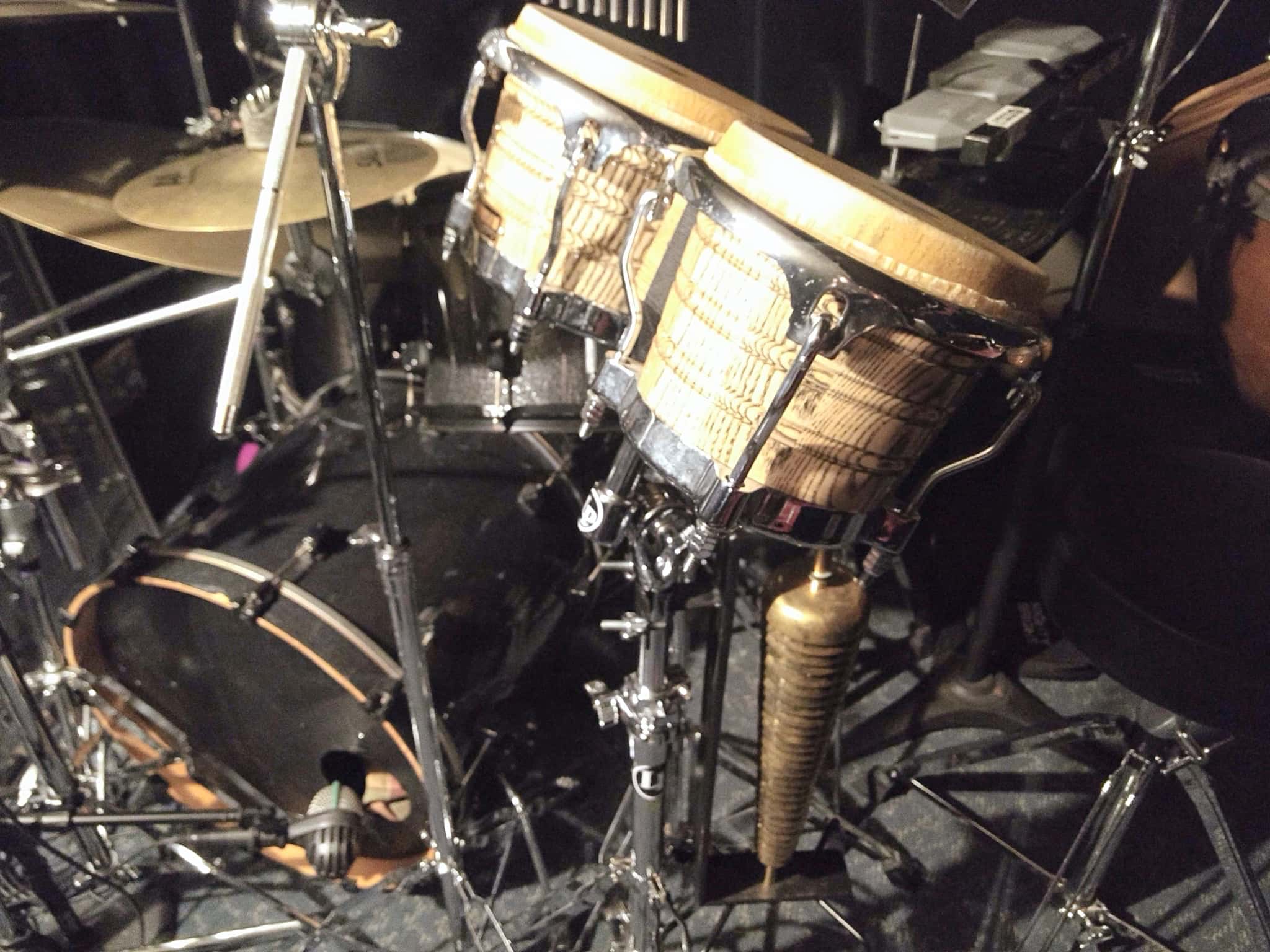 Will Marinelli's percussion setup for the Musical Elf at the Algonquin Theater in Manasquan, New Jersey.